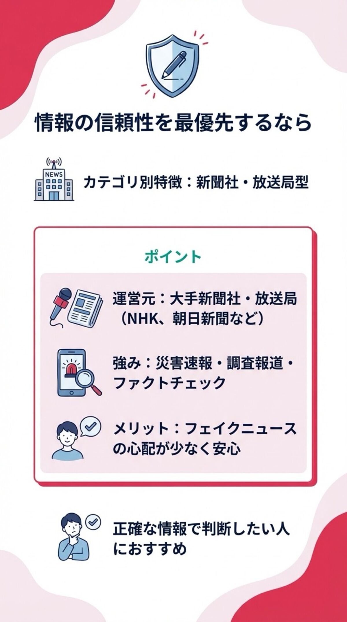 情報の信頼性を最優先するなら