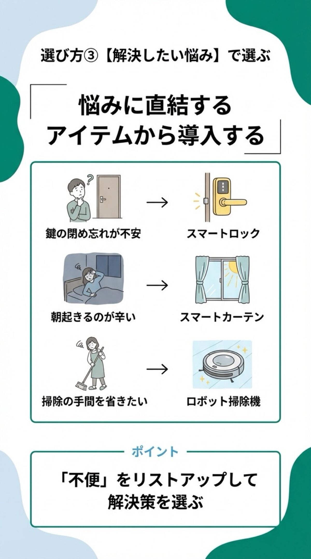 解決したい悩みで選ぶ