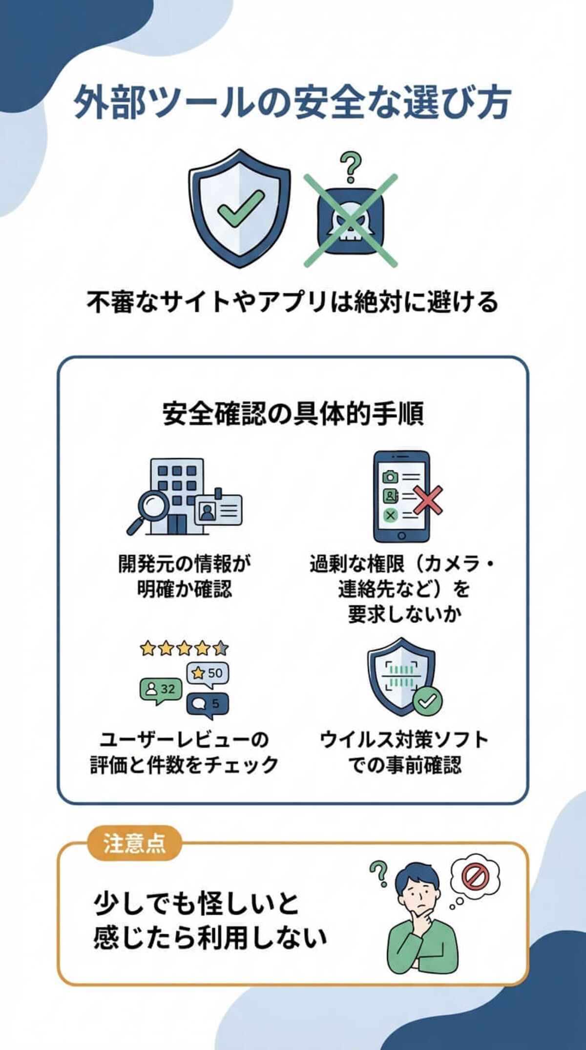 スマホ用アプリの注意点と選び方