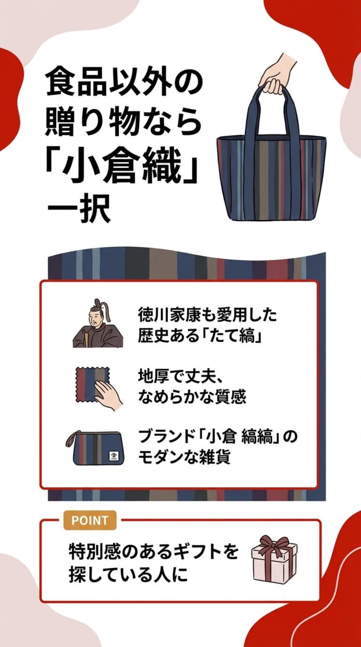 伝統工芸「小倉織」の雑貨