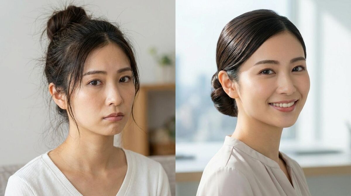 まとめ髪の比較