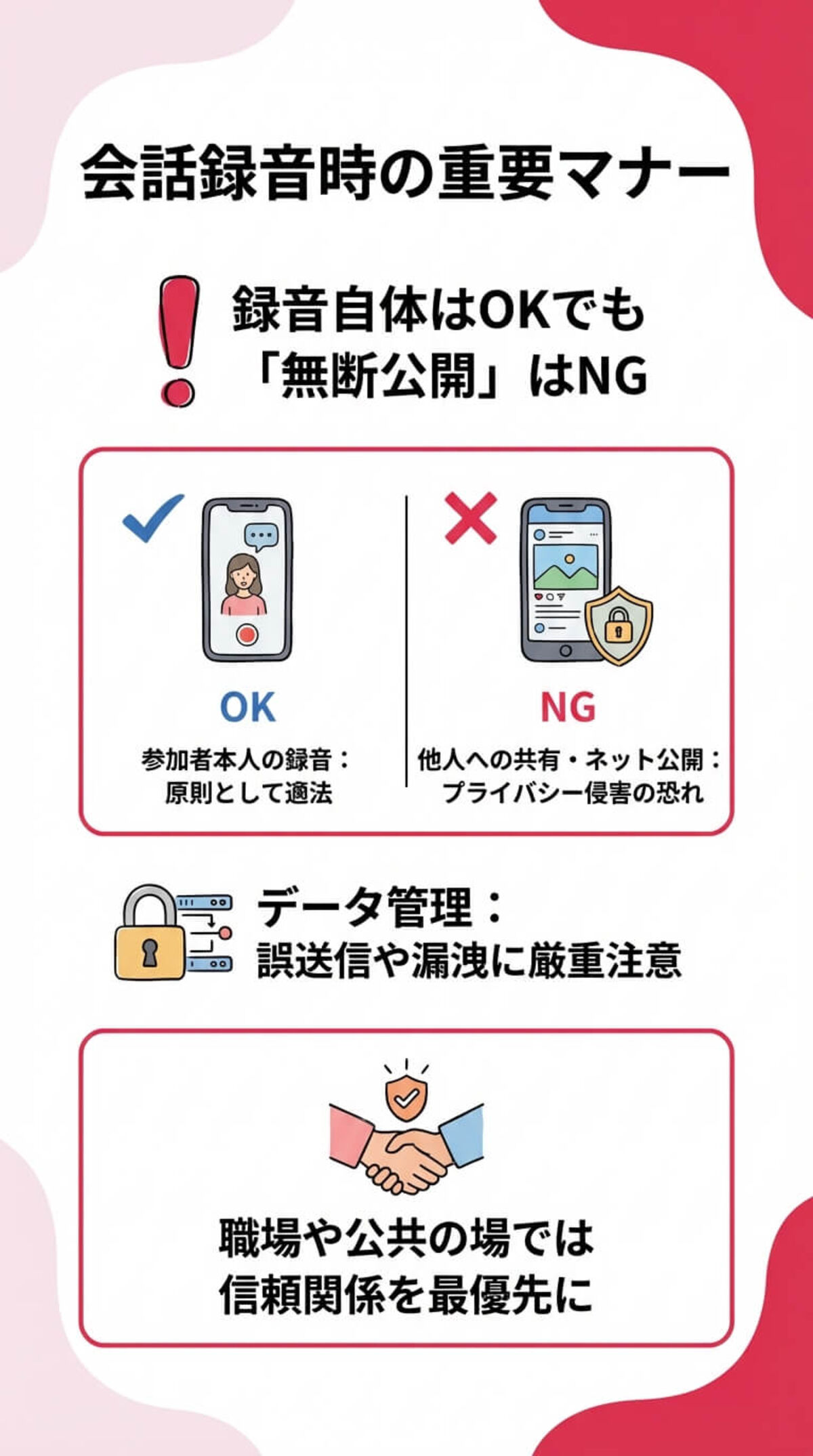 録音時のマナーとリスク