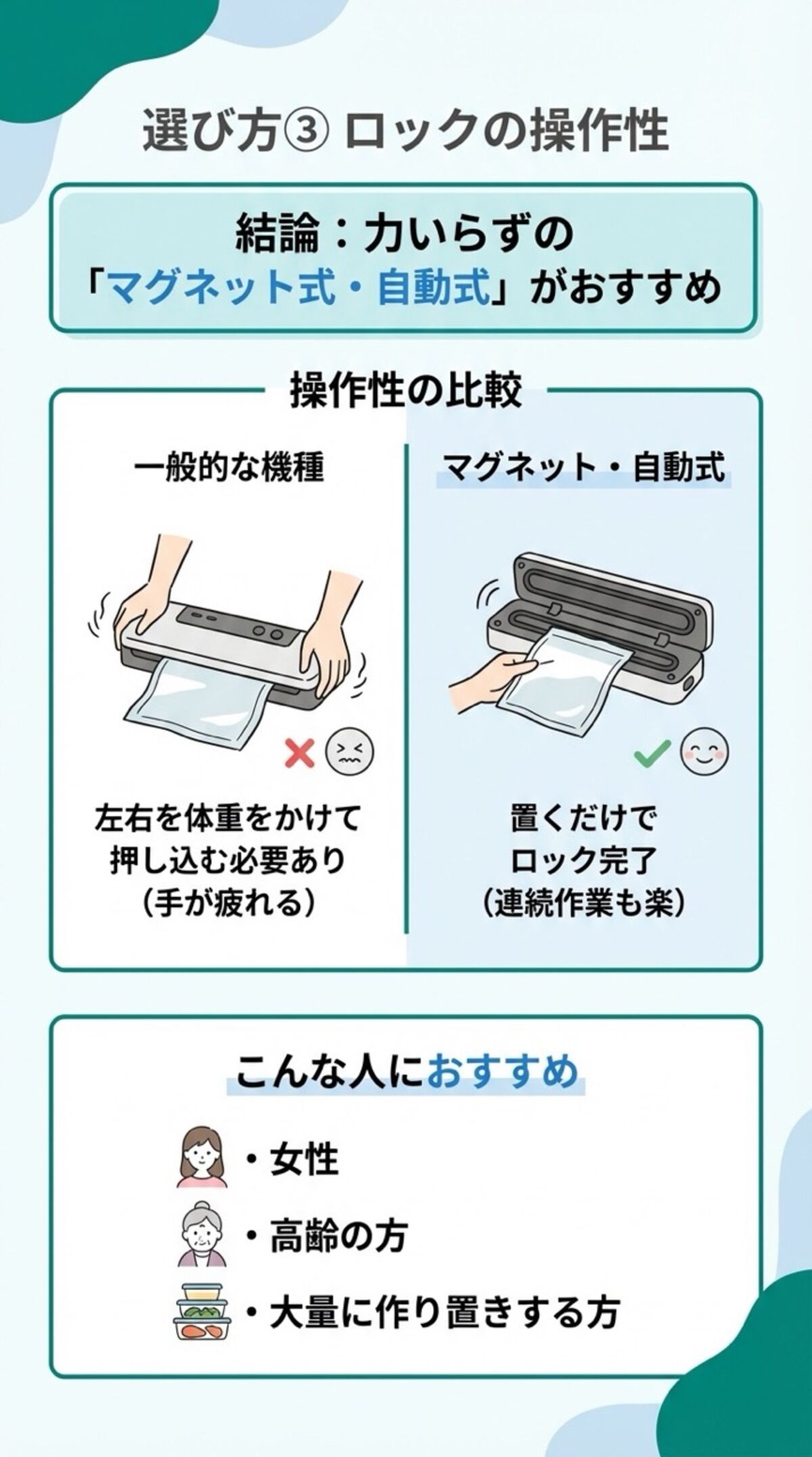 ロックの操作性で選ぶ