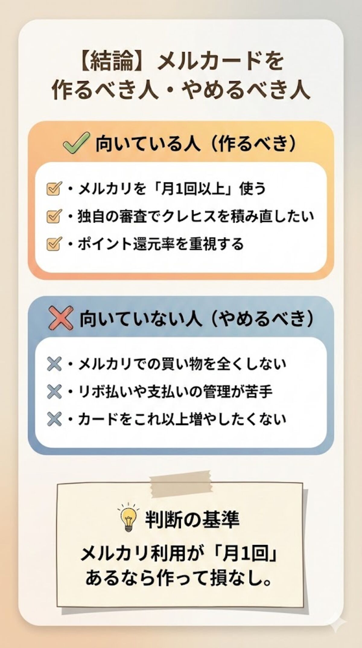 作るべき人・やめるべき人