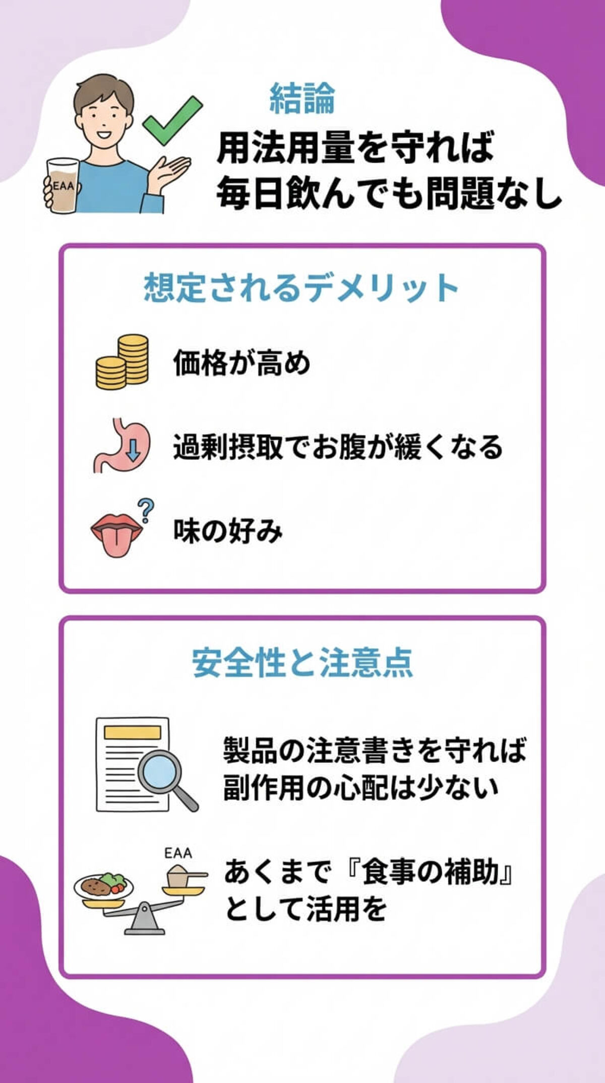EAAの安全性と注意点