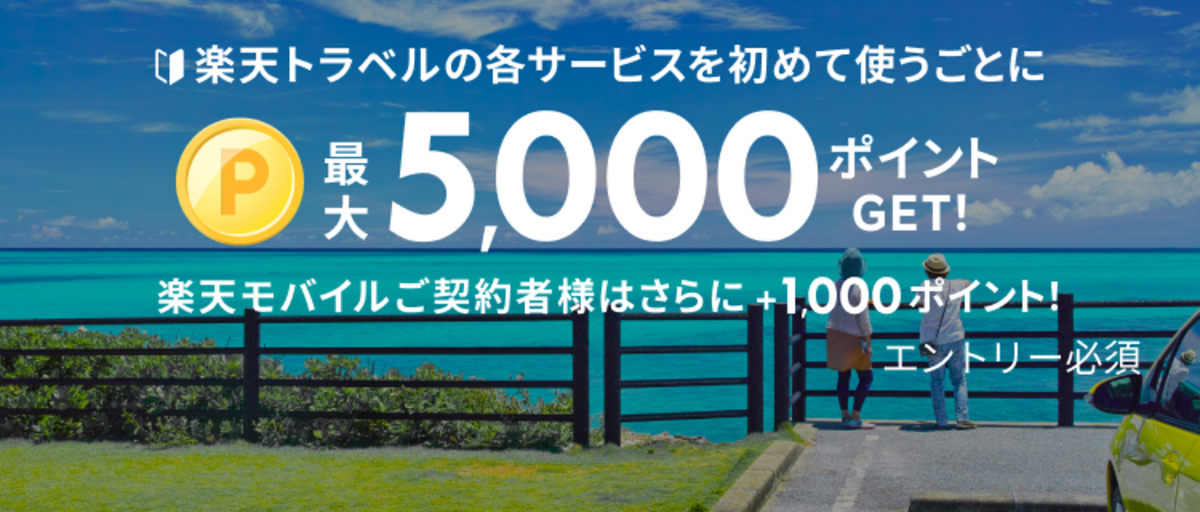 楽天トラベルデビューポイントのバナー