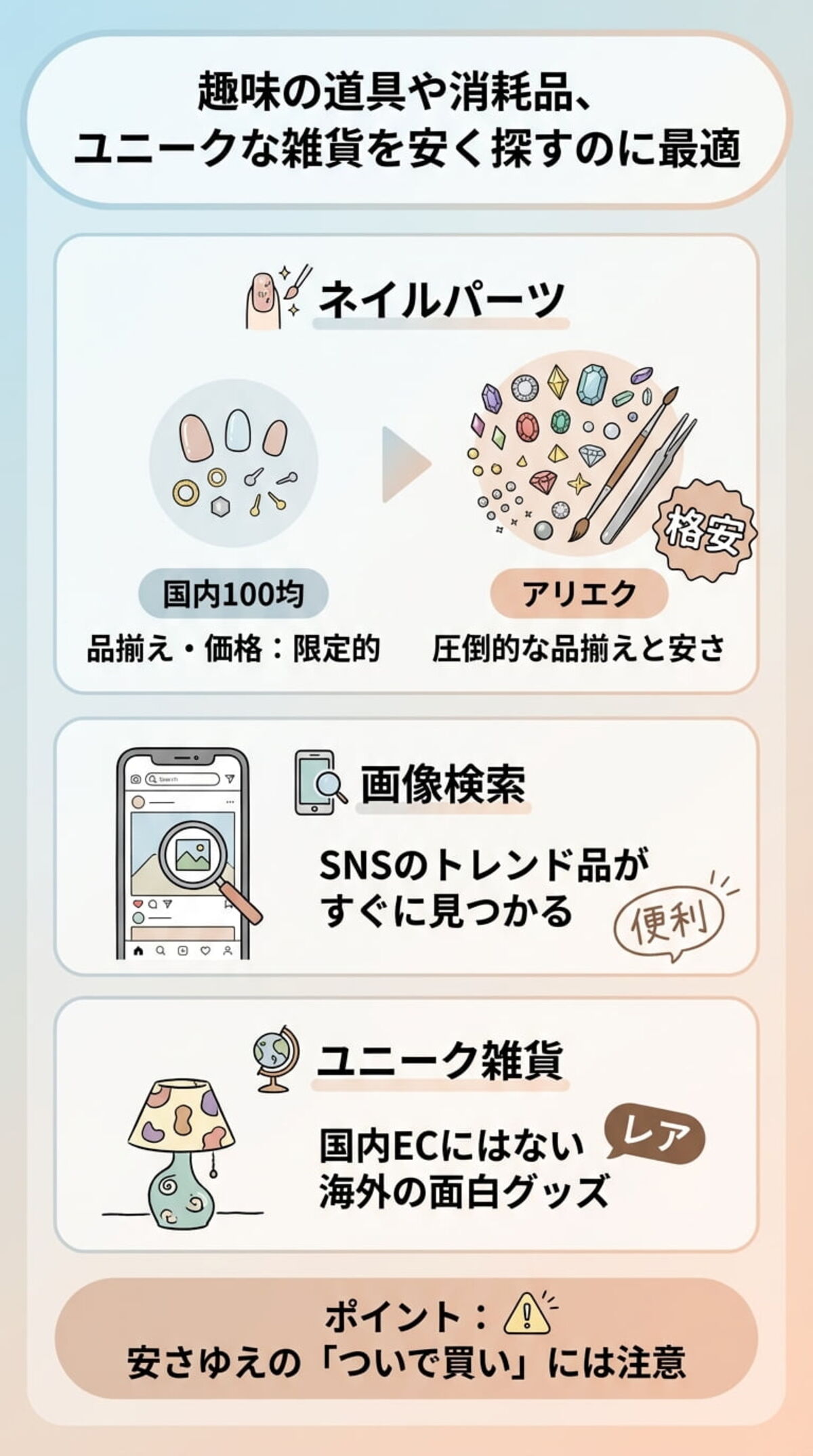 アリエクのメリット：安さと掘り出し物