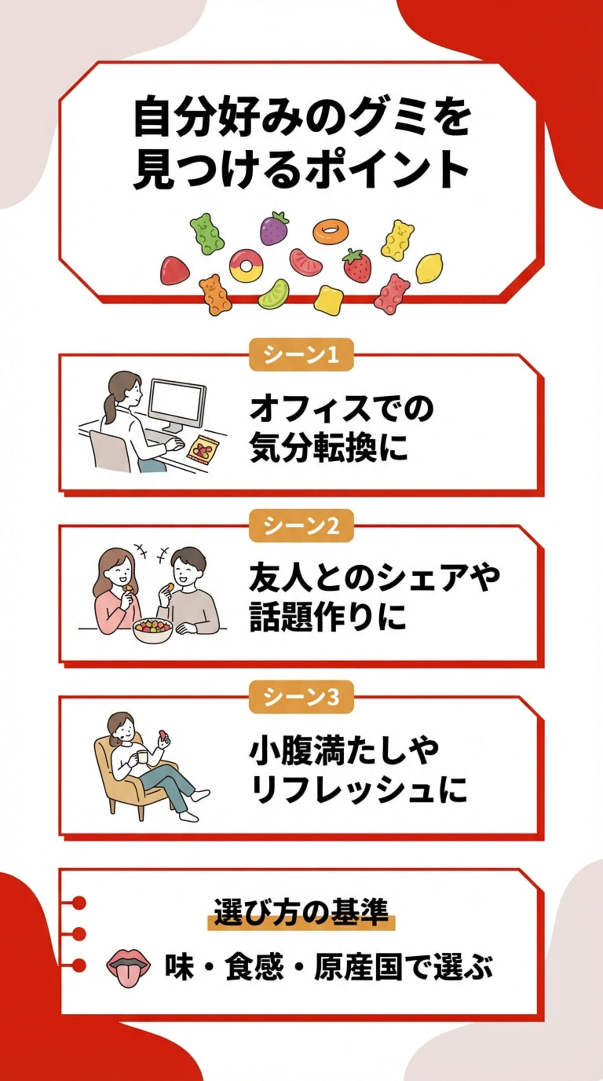 自分好みのグミを見つけるポイント