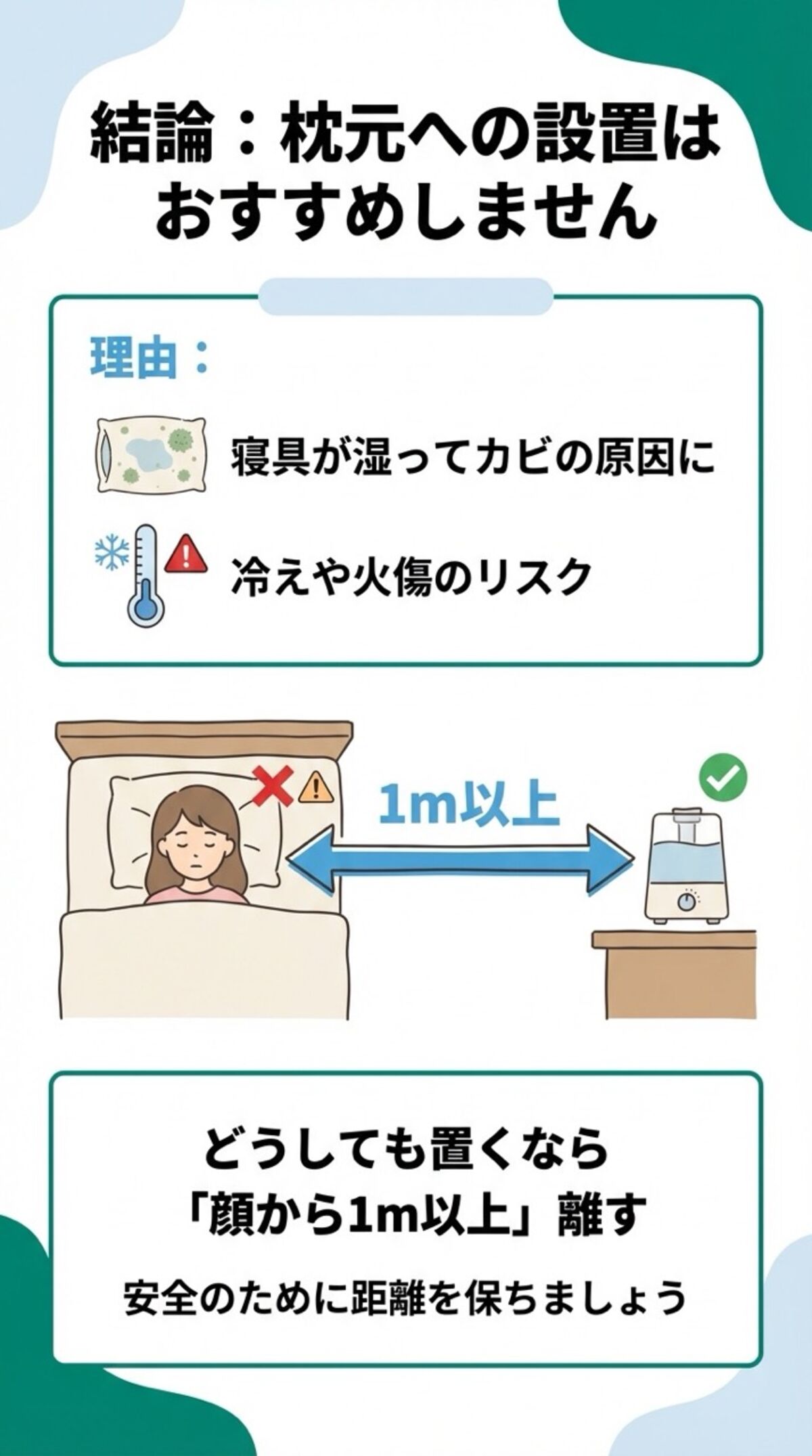 枕元への設置は非推奨