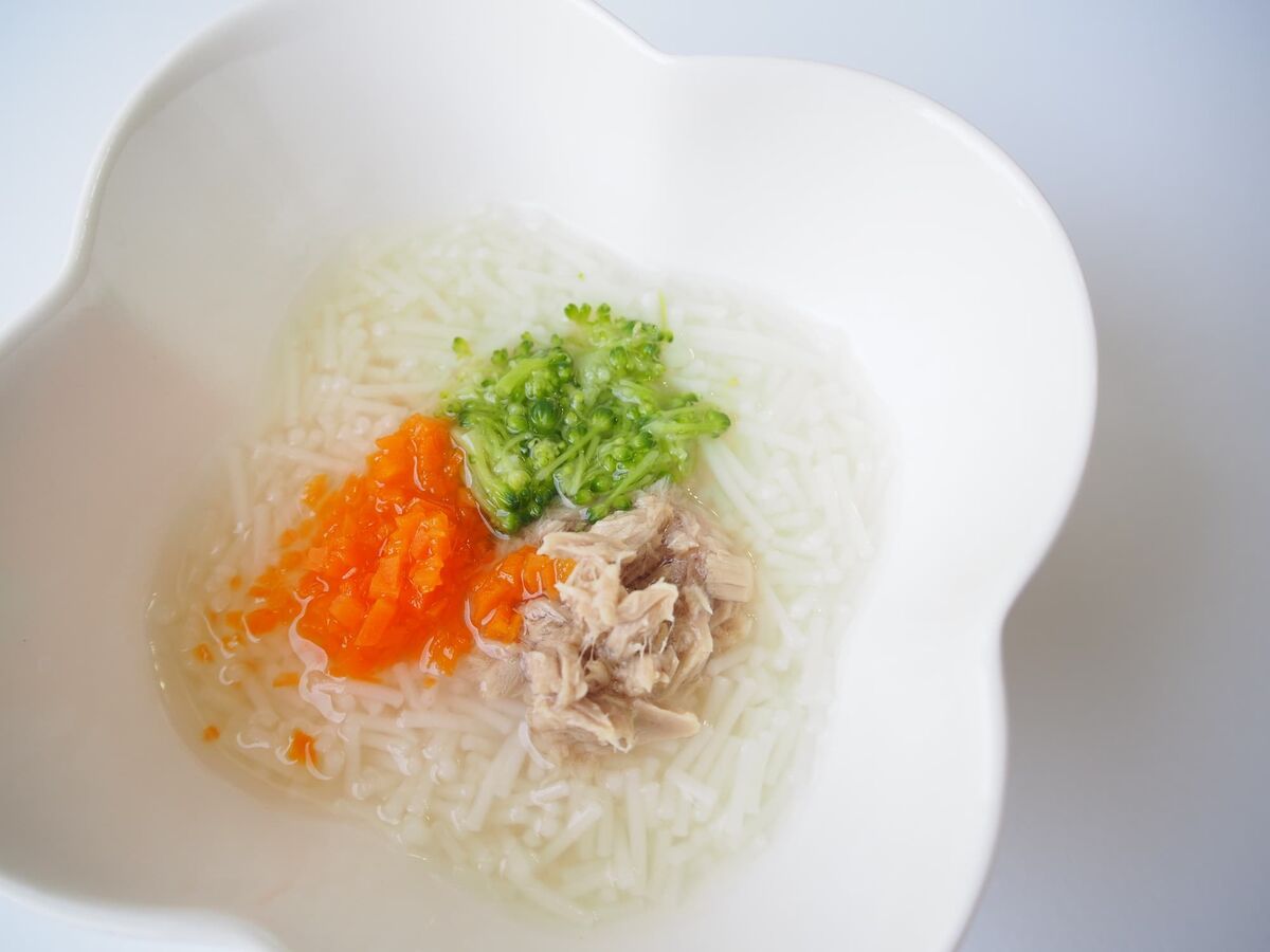 ツナと野菜のとろとろそうめん（離乳食中期〜）