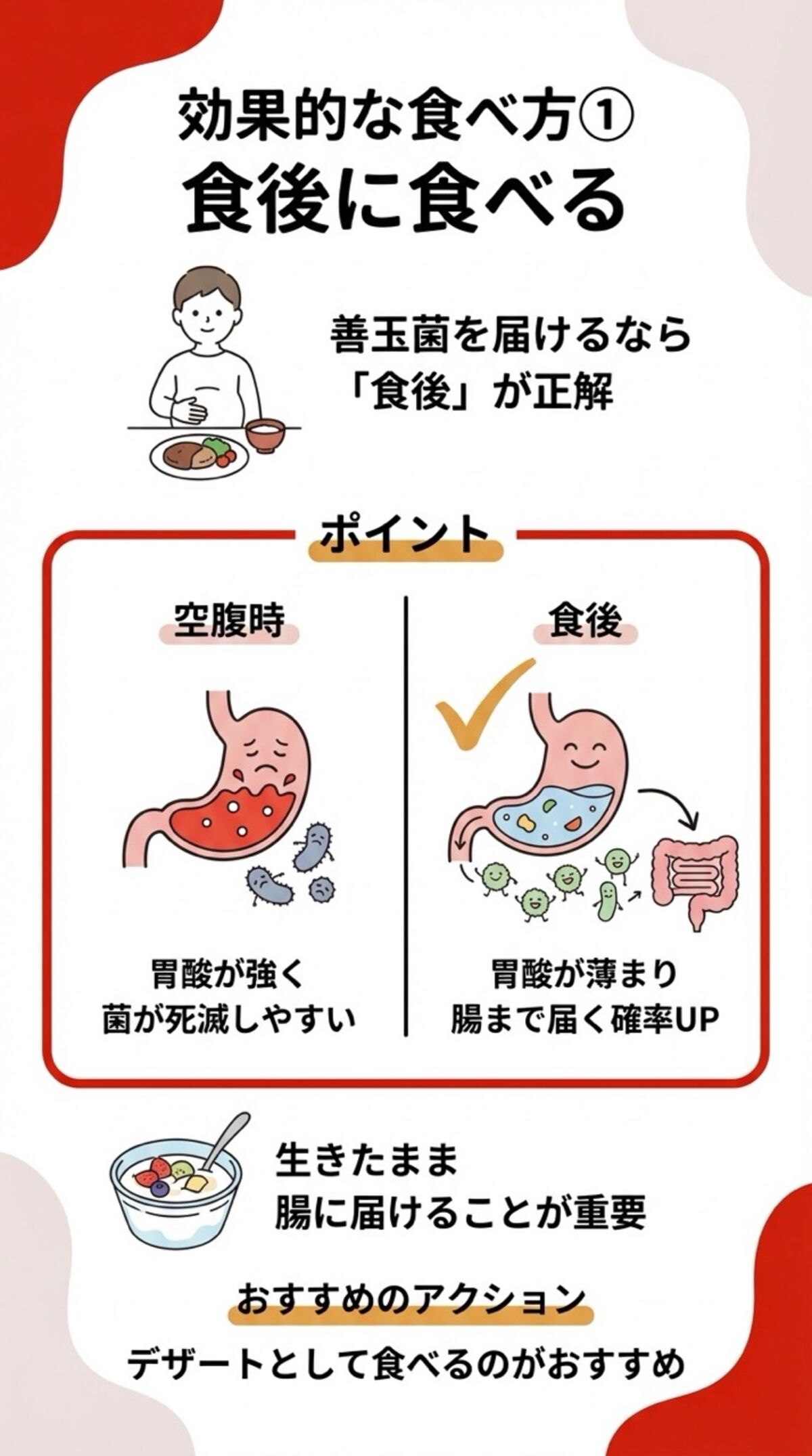 食後に食べる