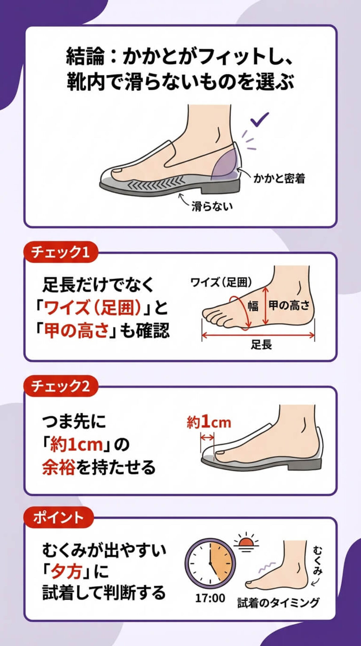 3. 足の形とサイズ選び