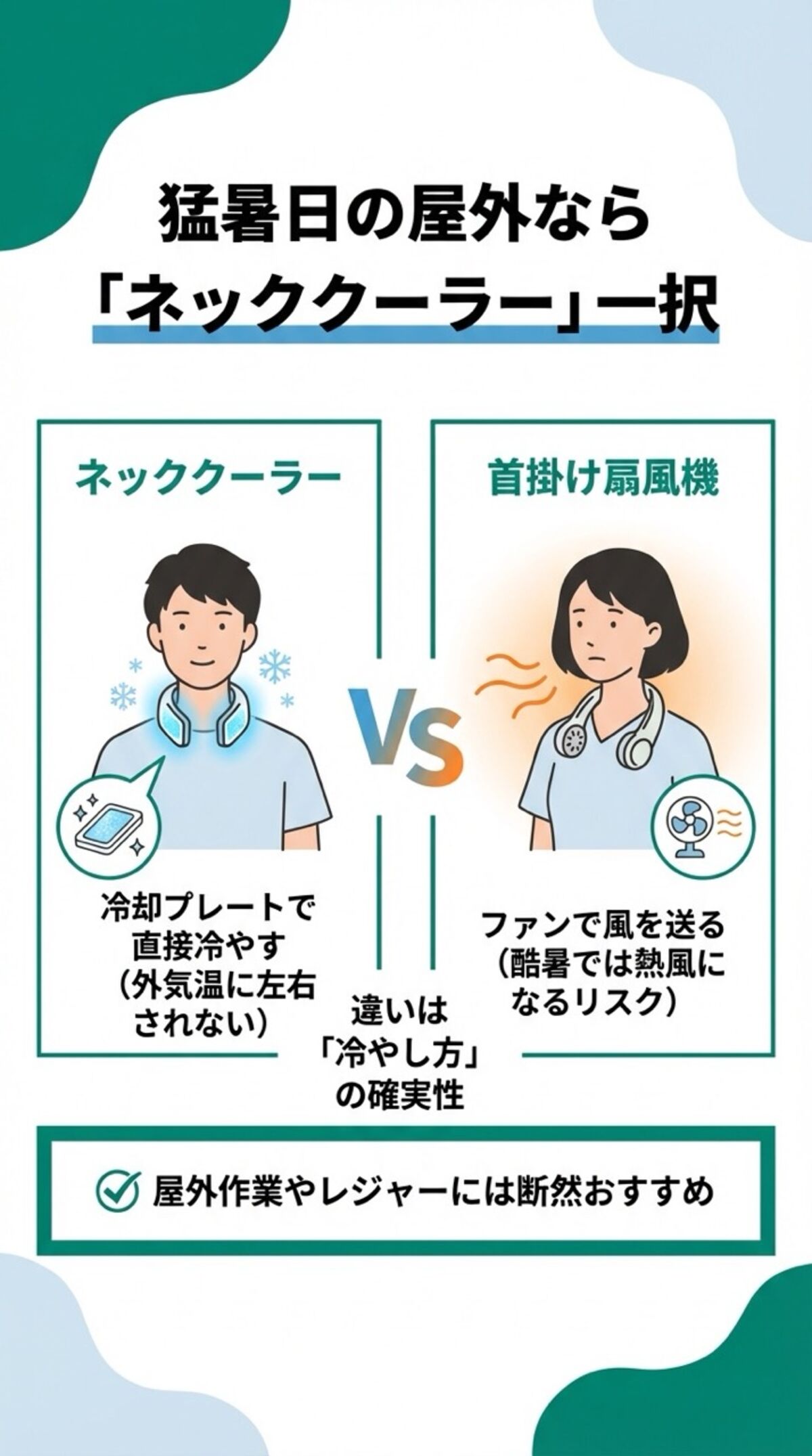 猛暑日の屋外ならネッククーラー一択