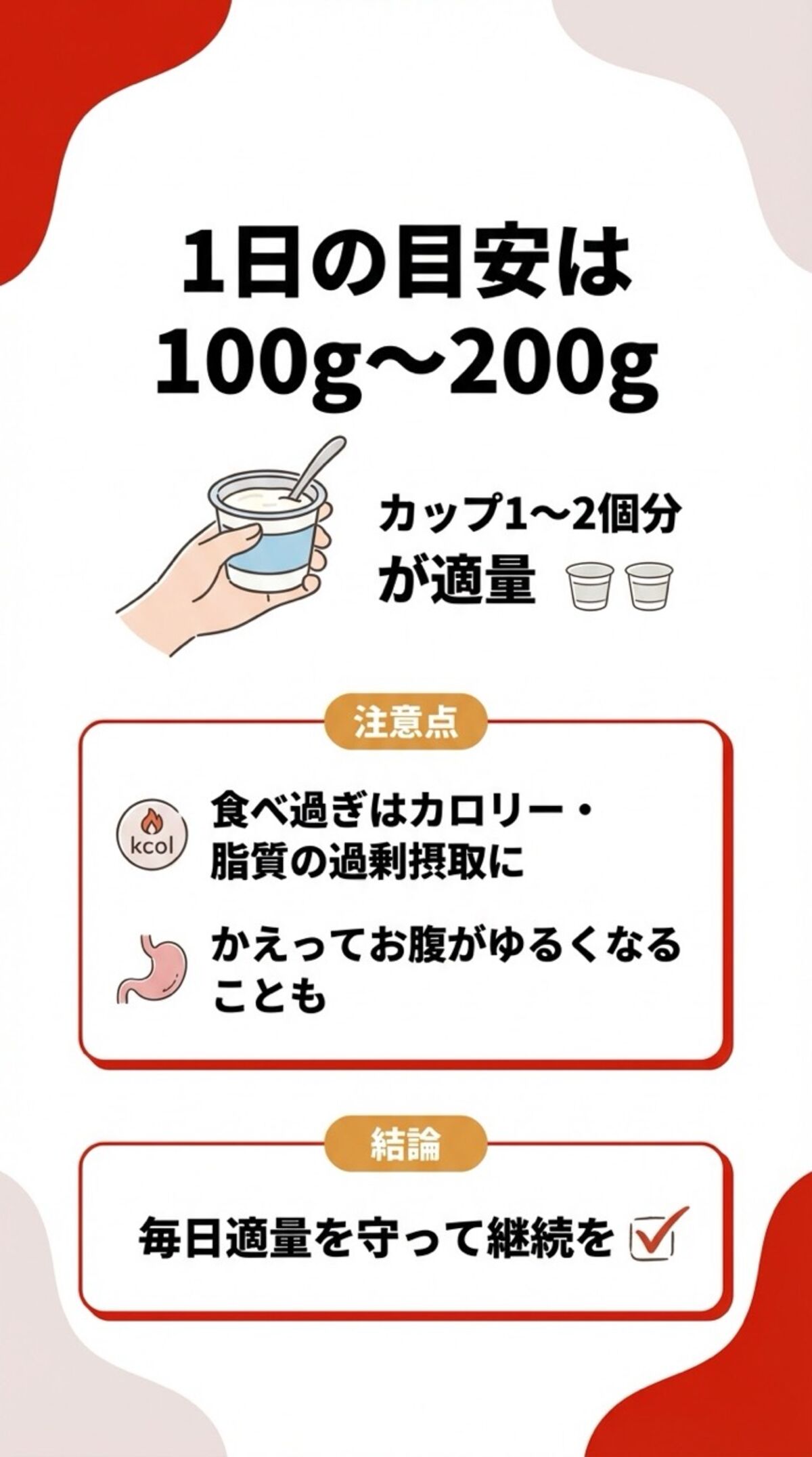 1日の目安は100g~200g