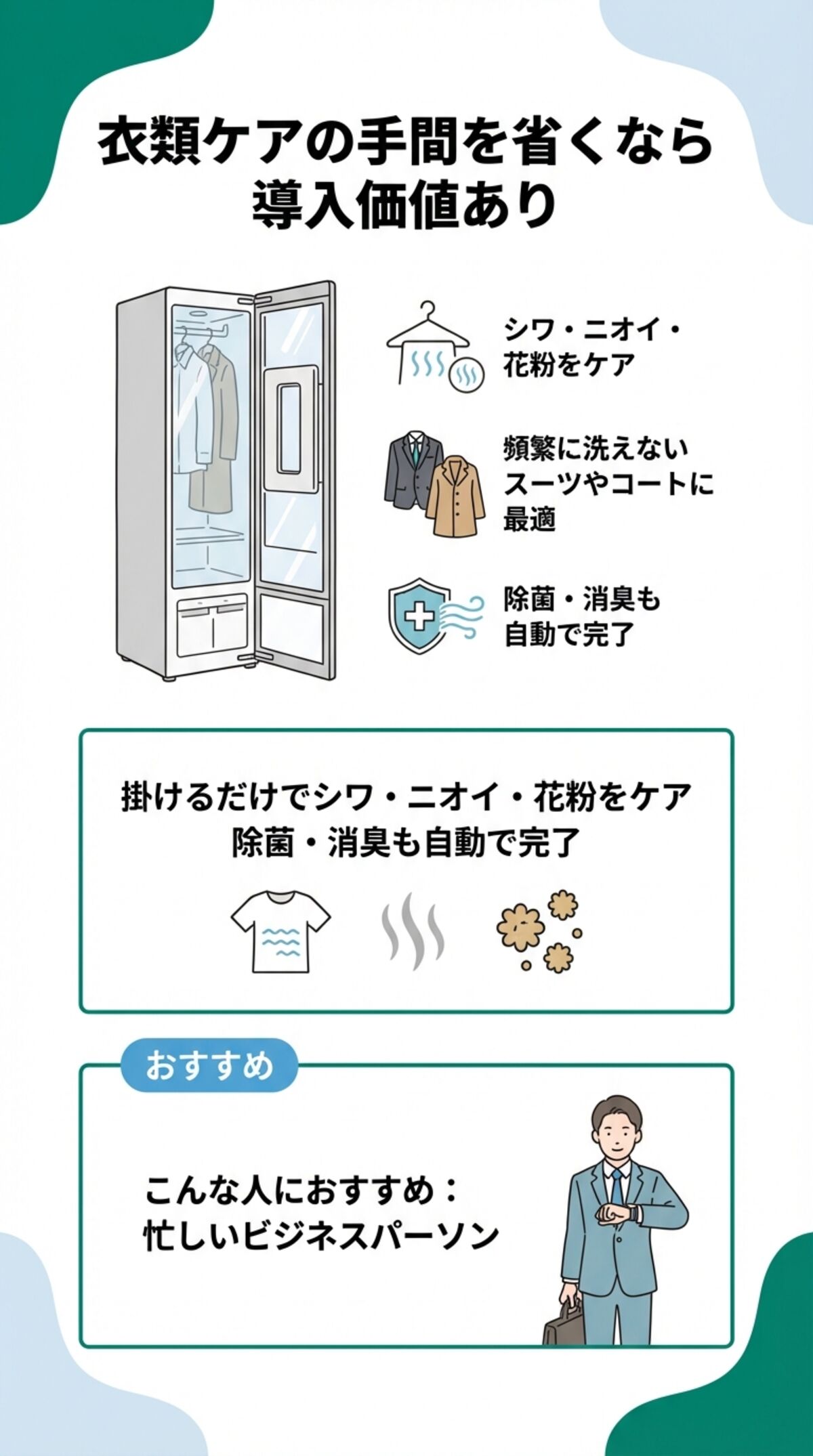 衣類ケアの手間を省くなら導入価値あり