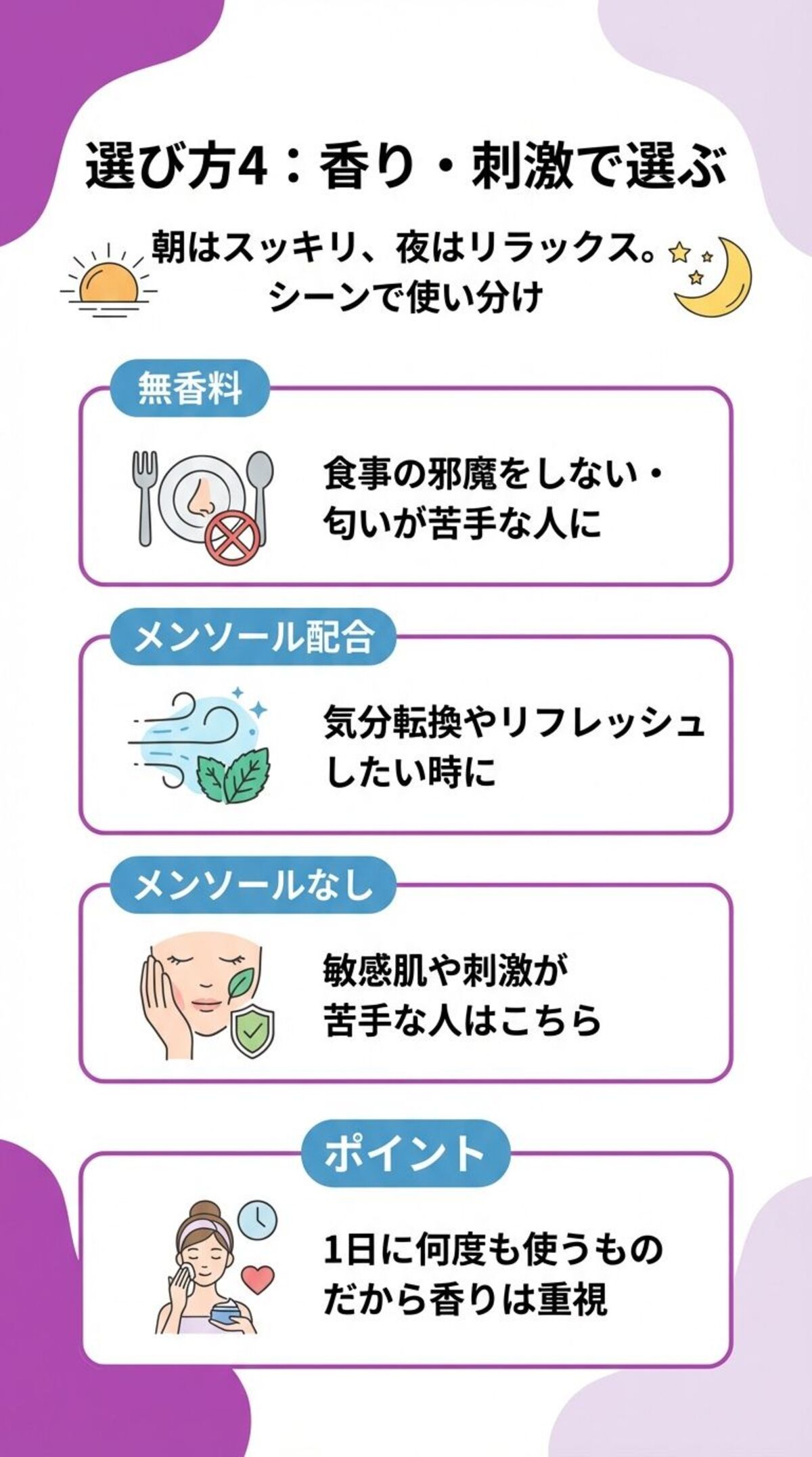 香り・刺激で選ぶ