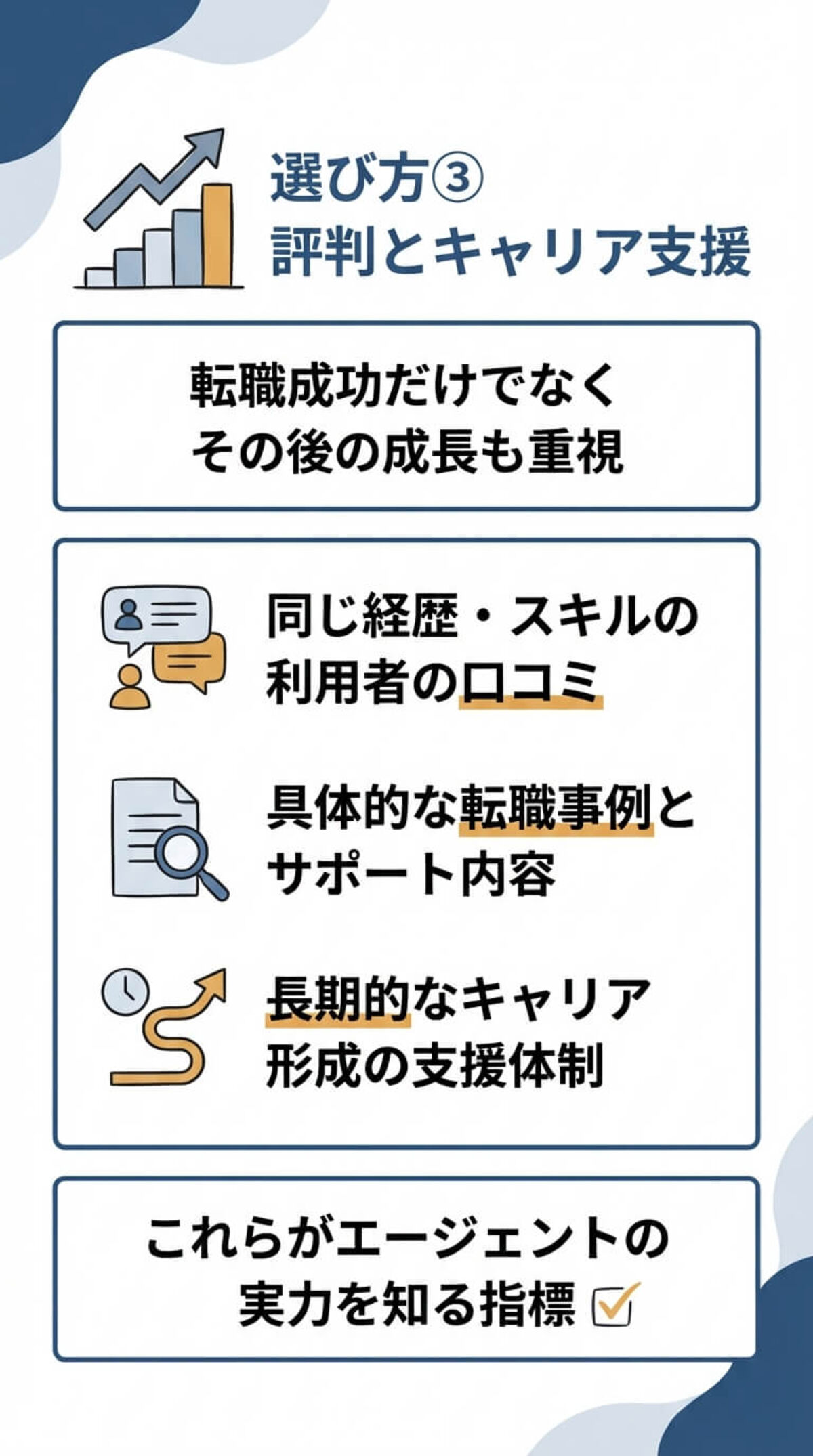 選び方3：キャリアアップ支援