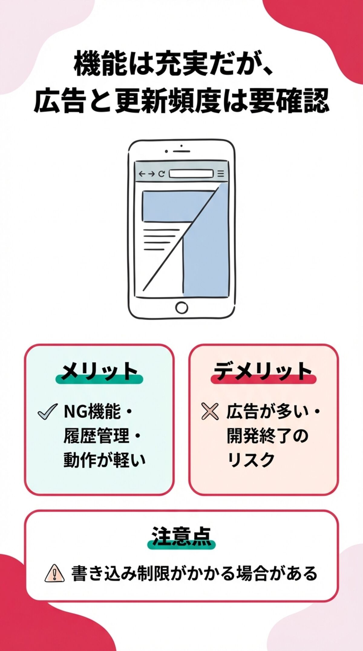 アプリのメリット・デメリット