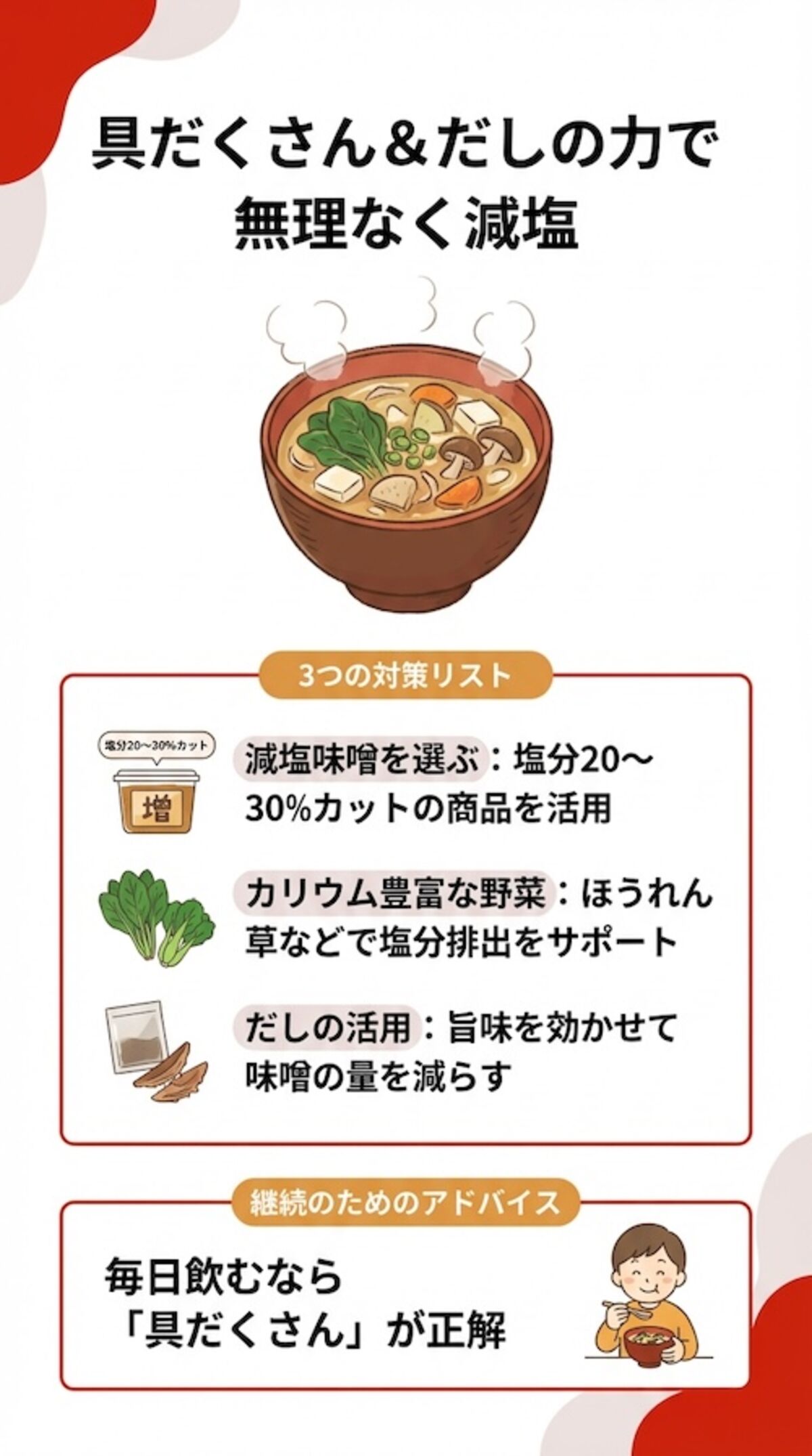 毎日続けるための塩分対策