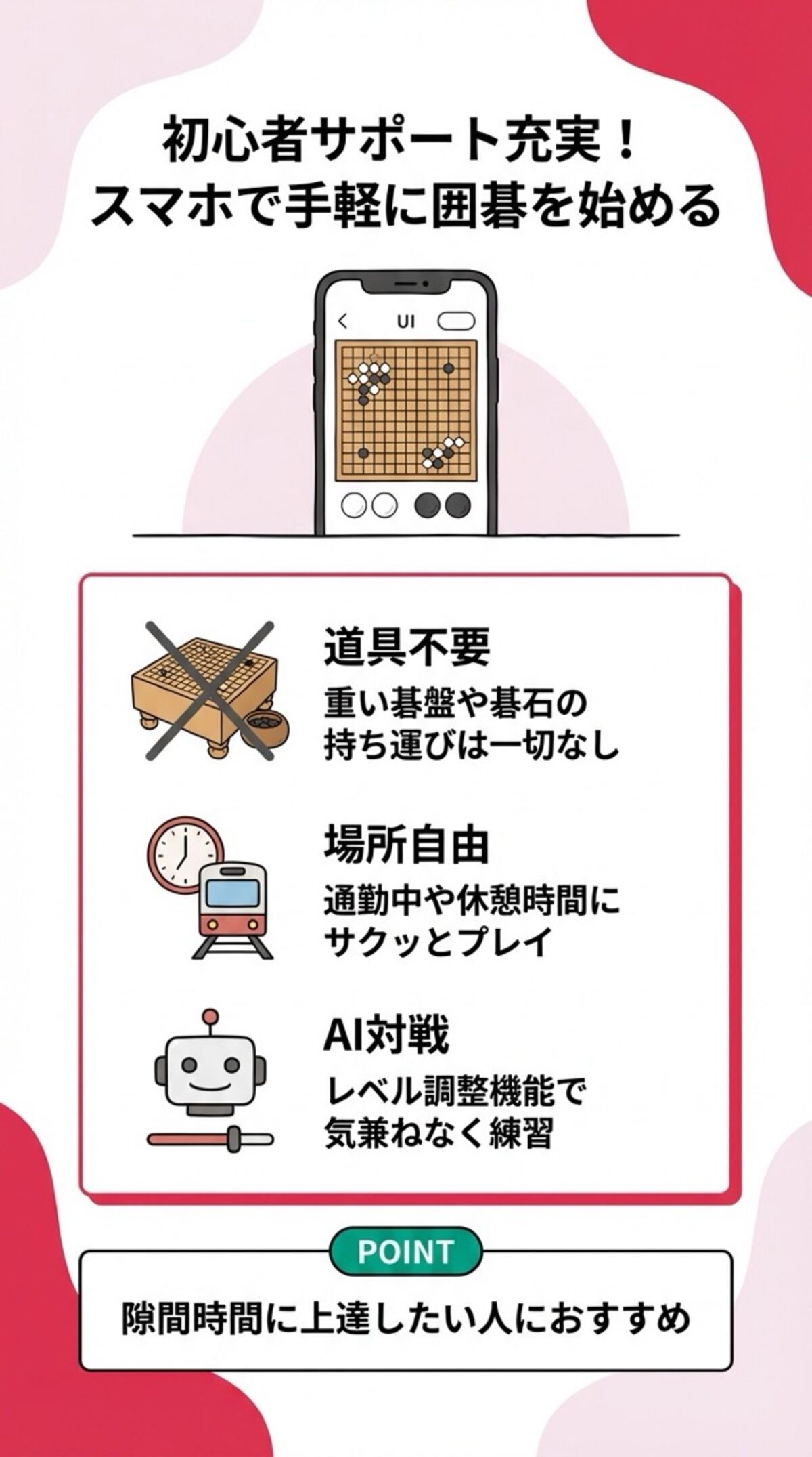 初心者サポート充実！スマホで手軽に囲碁を始める