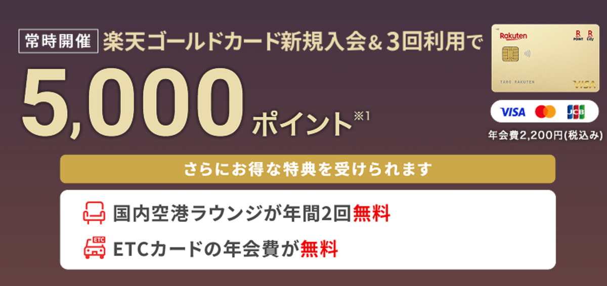 楽天ゴールドカード新規入会キャンペーン