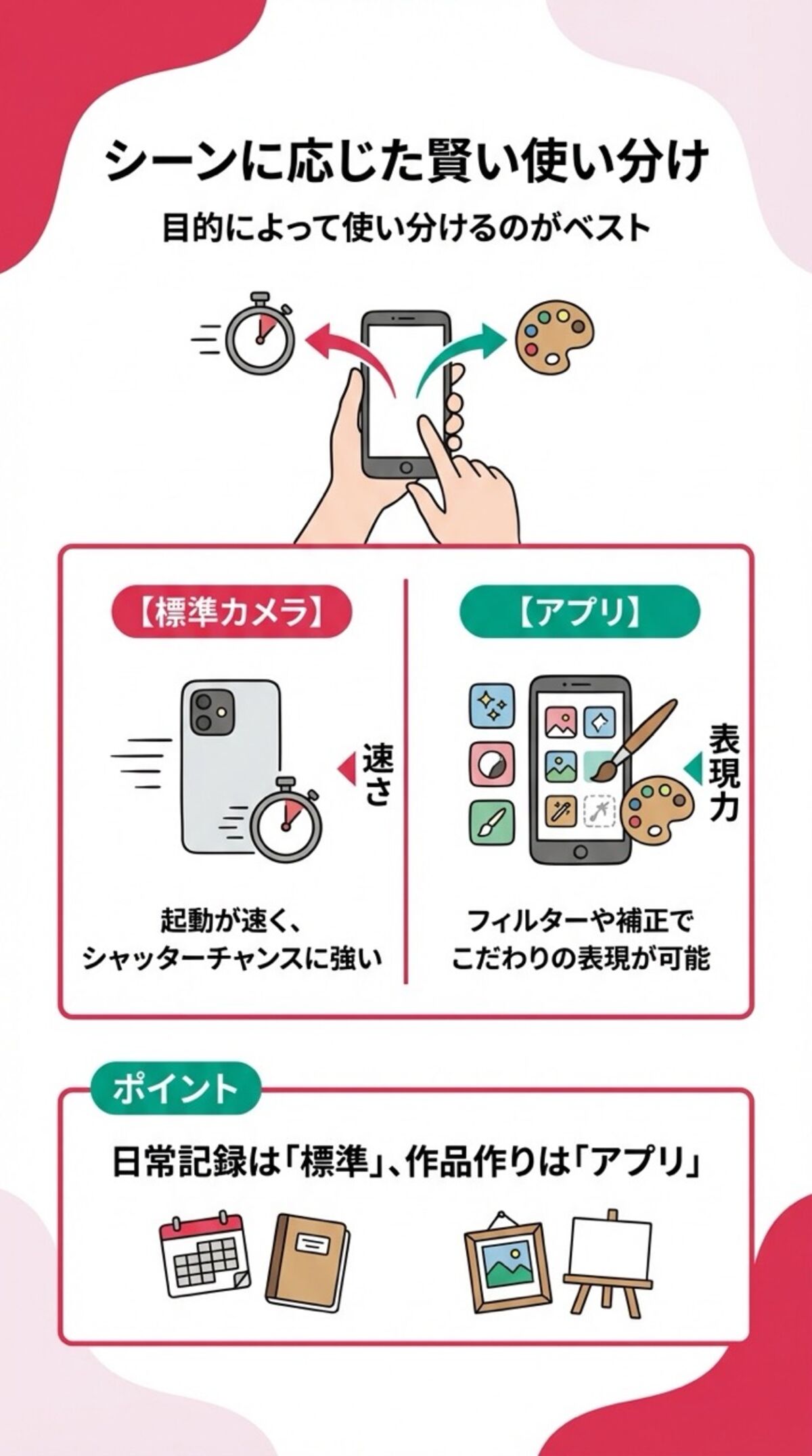 シーンに応じた賢い使い分け