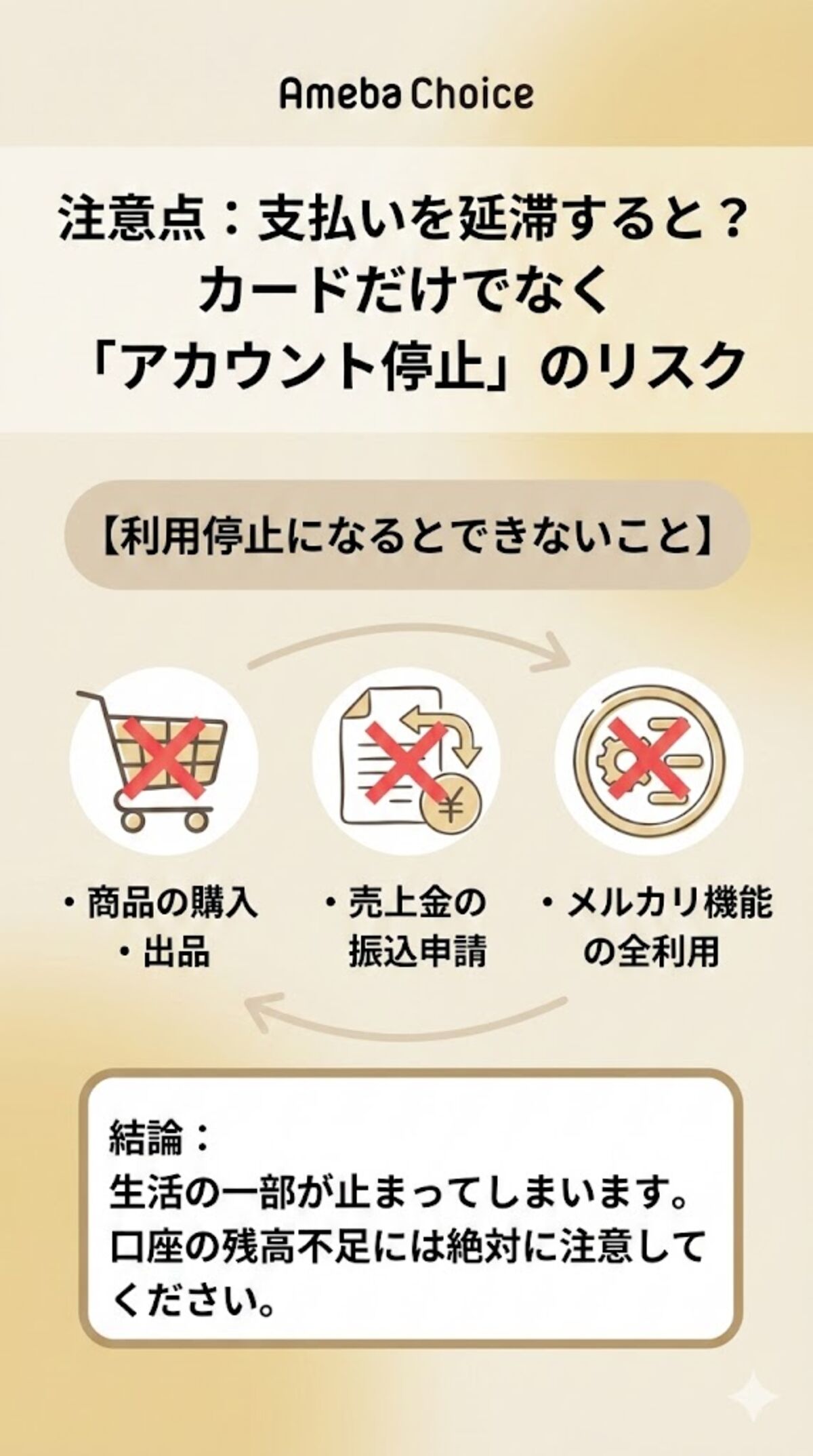 アカウント停止のリスク