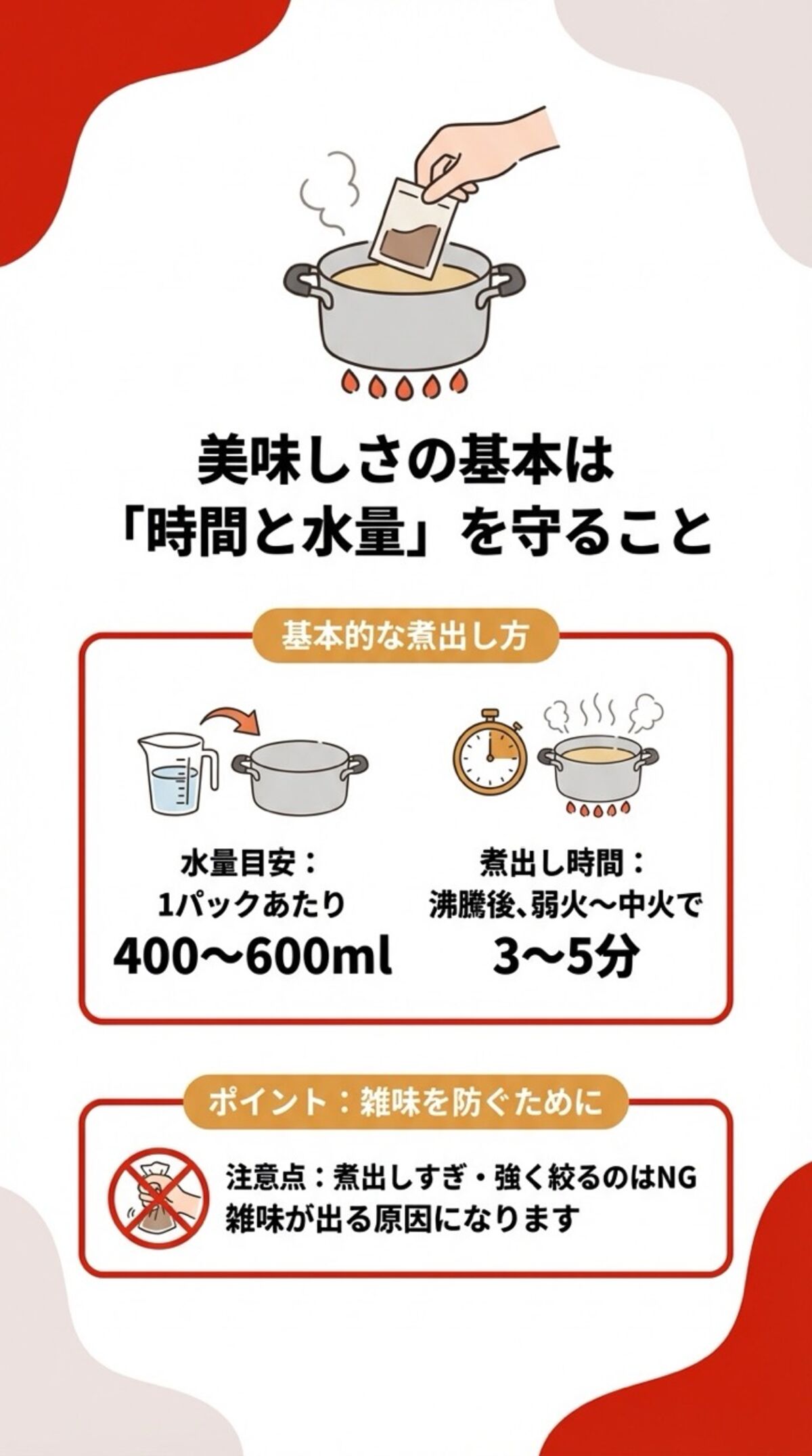美味しさの基本は「時間と水量」を守ること