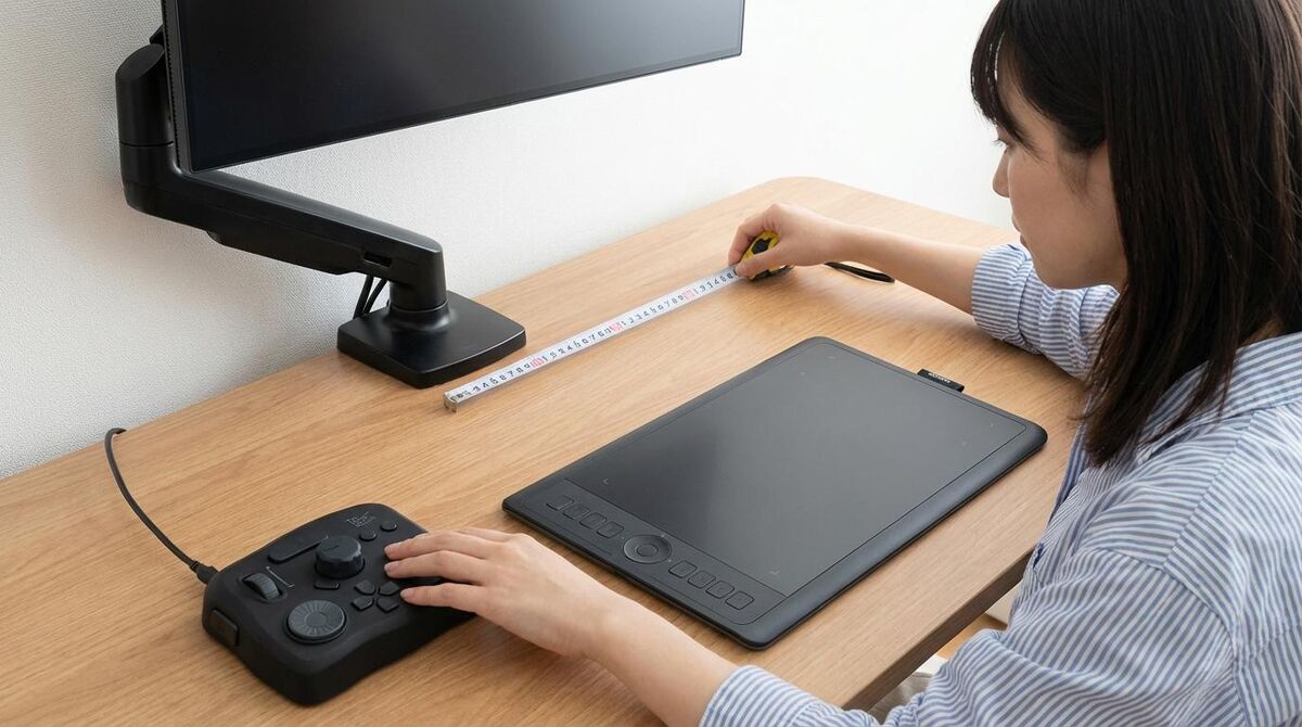 デスクの奥行きと「モニターアーム」の可否