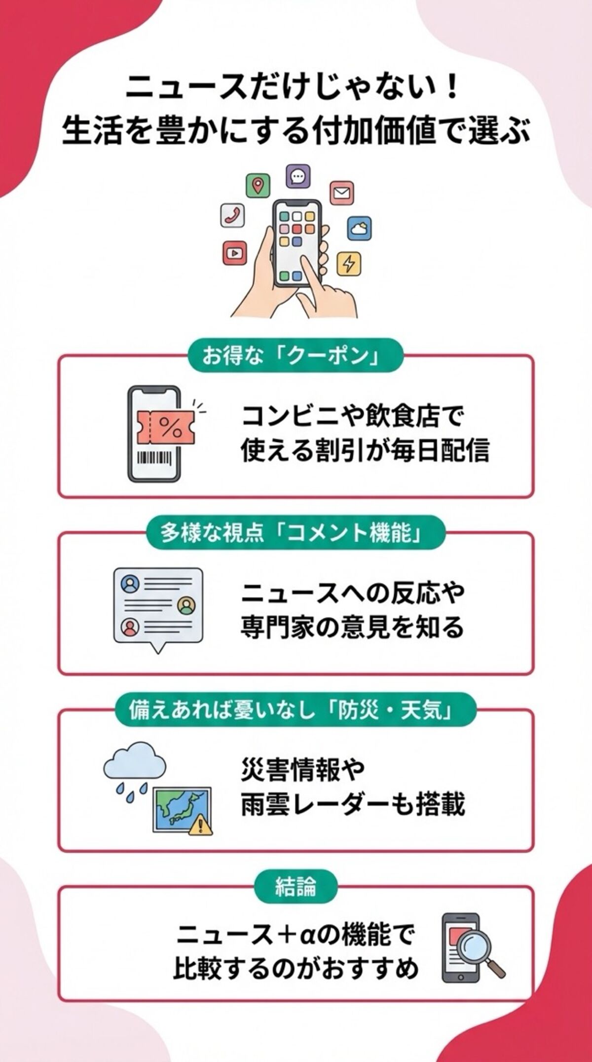 ニュースだけじゃない！生活を豊かにする付加価値で選ぶ