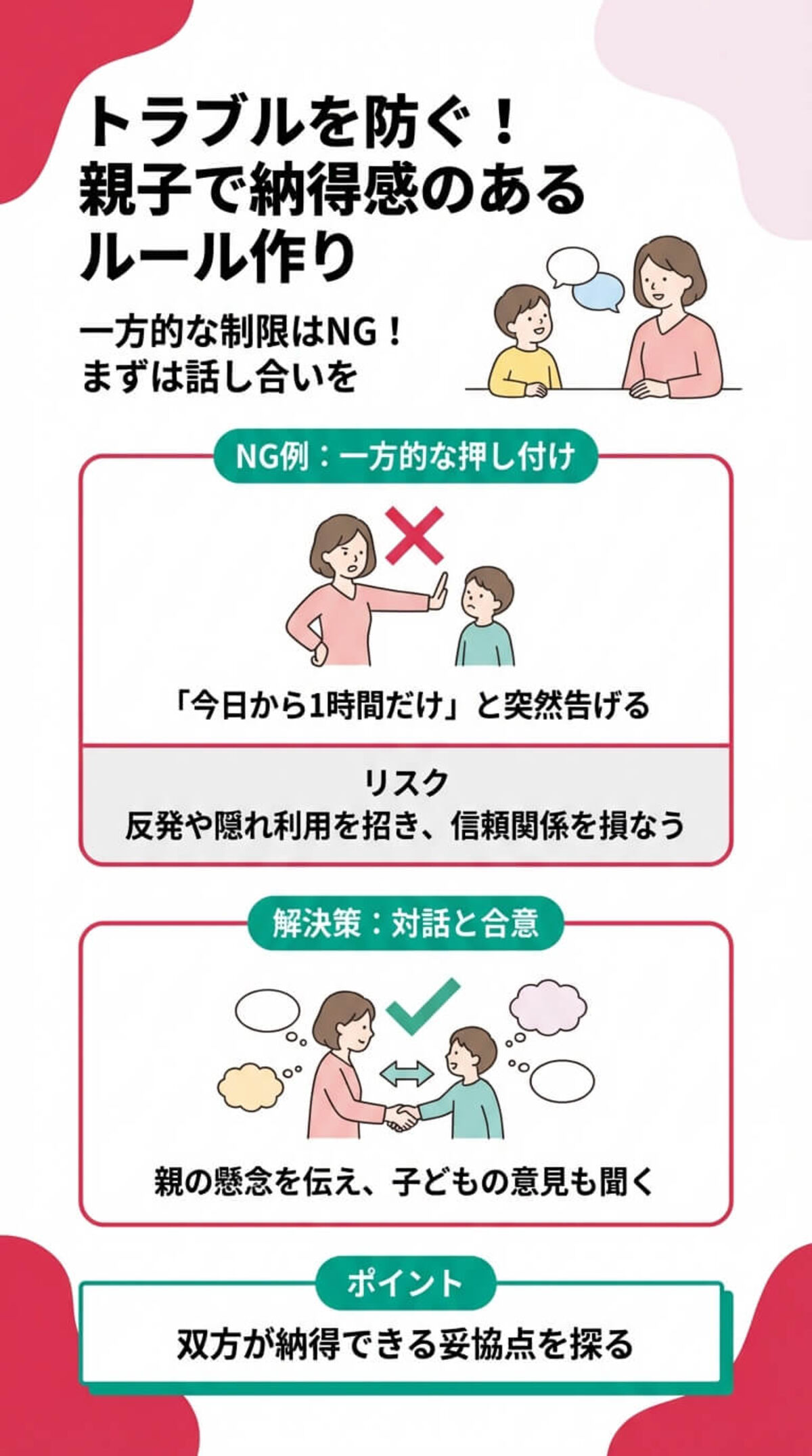 トラブルを防ぐ！親子で納得感のあるルールづくり