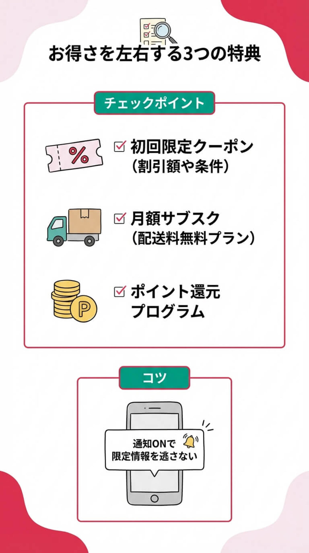 選び方⑥ 特典・クーポン