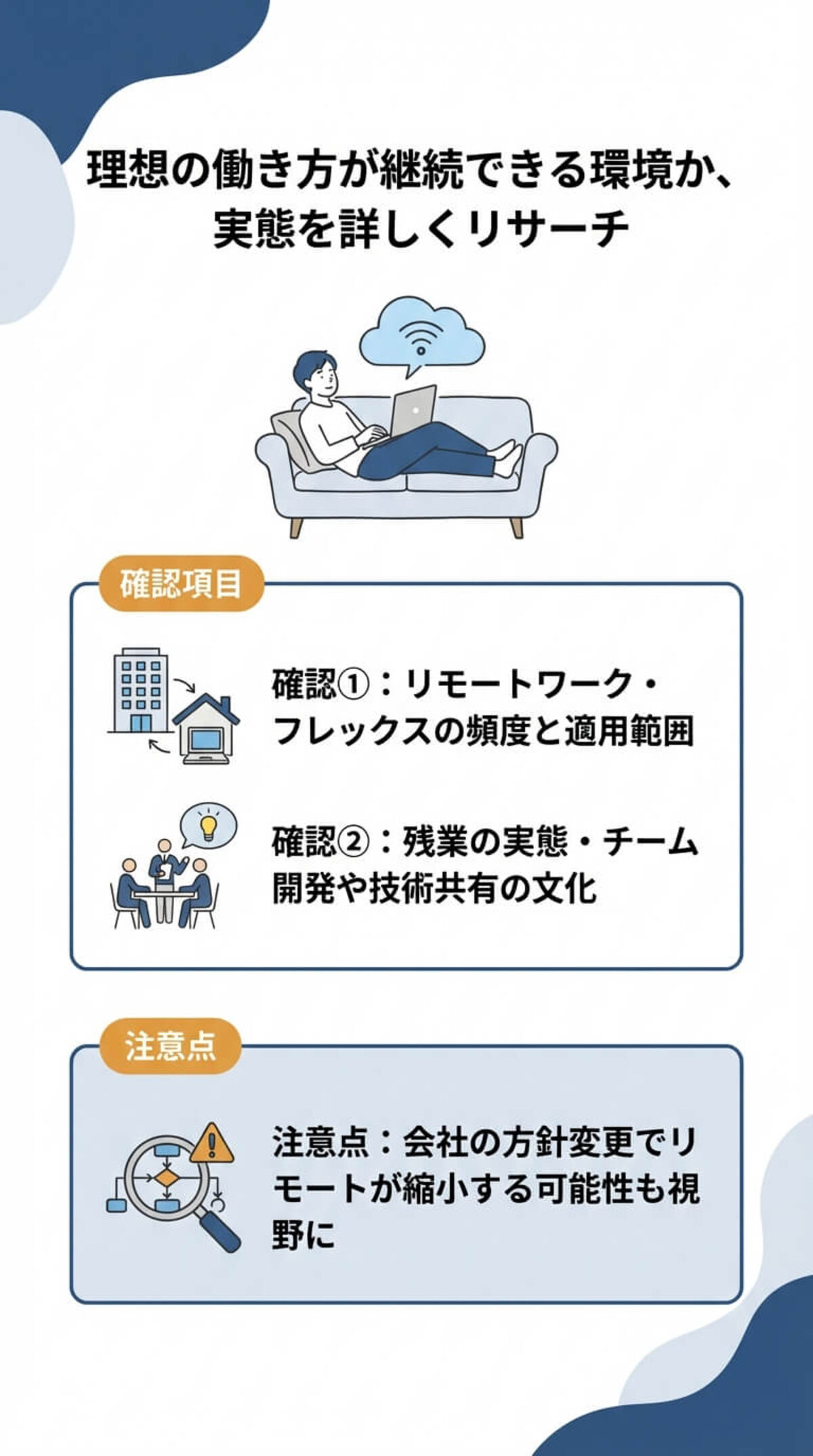 注意点2：働き方と労働環境