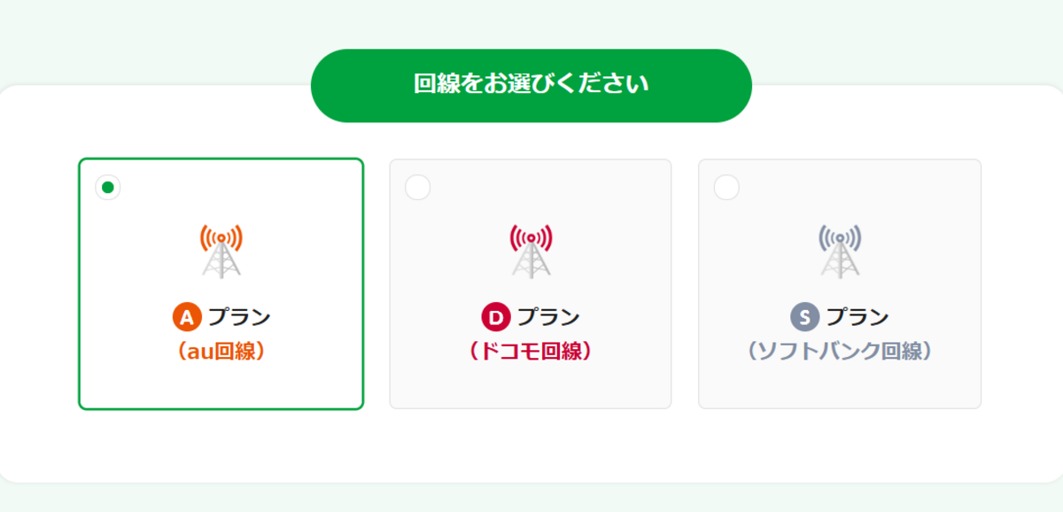 3回線から選べる