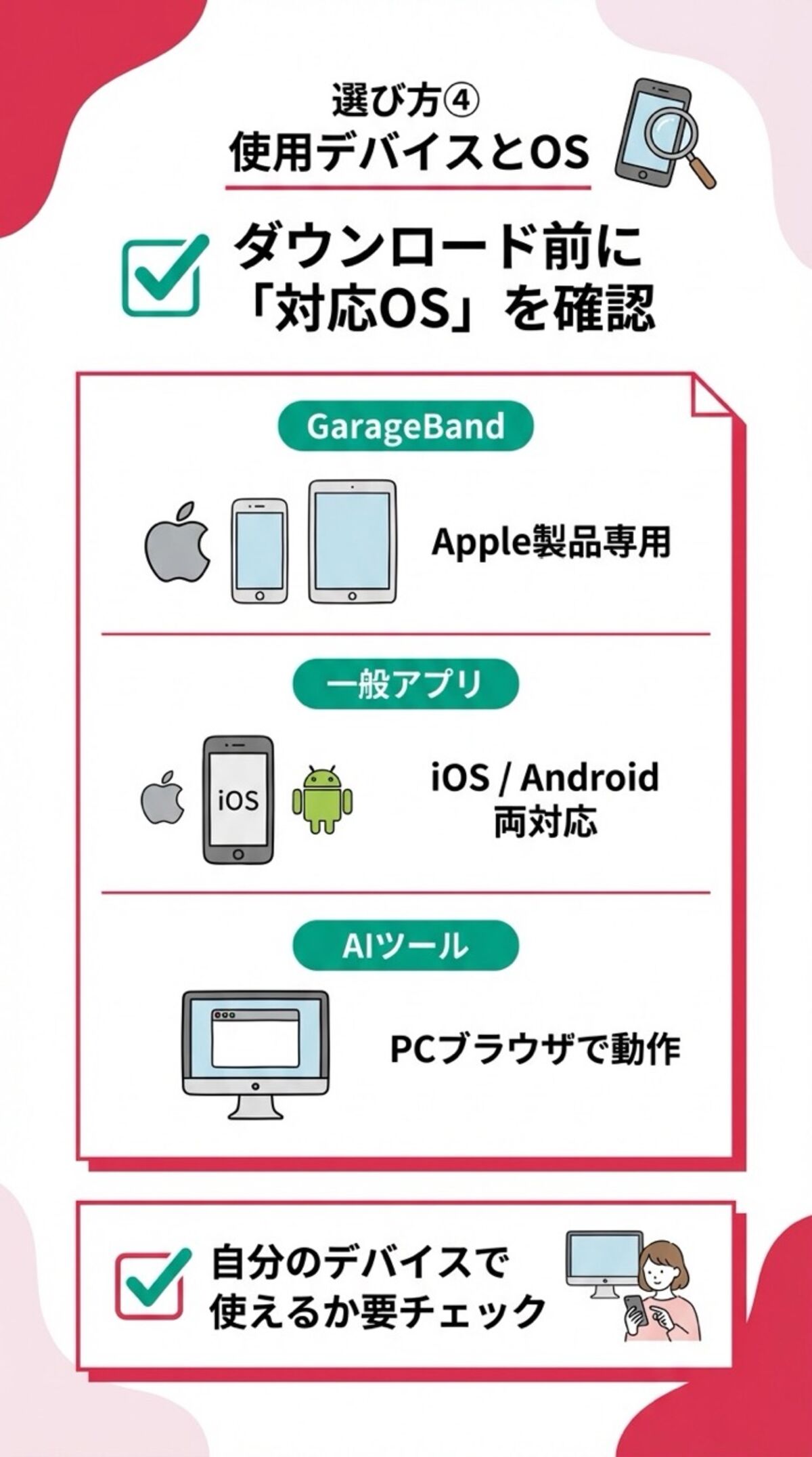 ダウンロード前に対応OSを確認