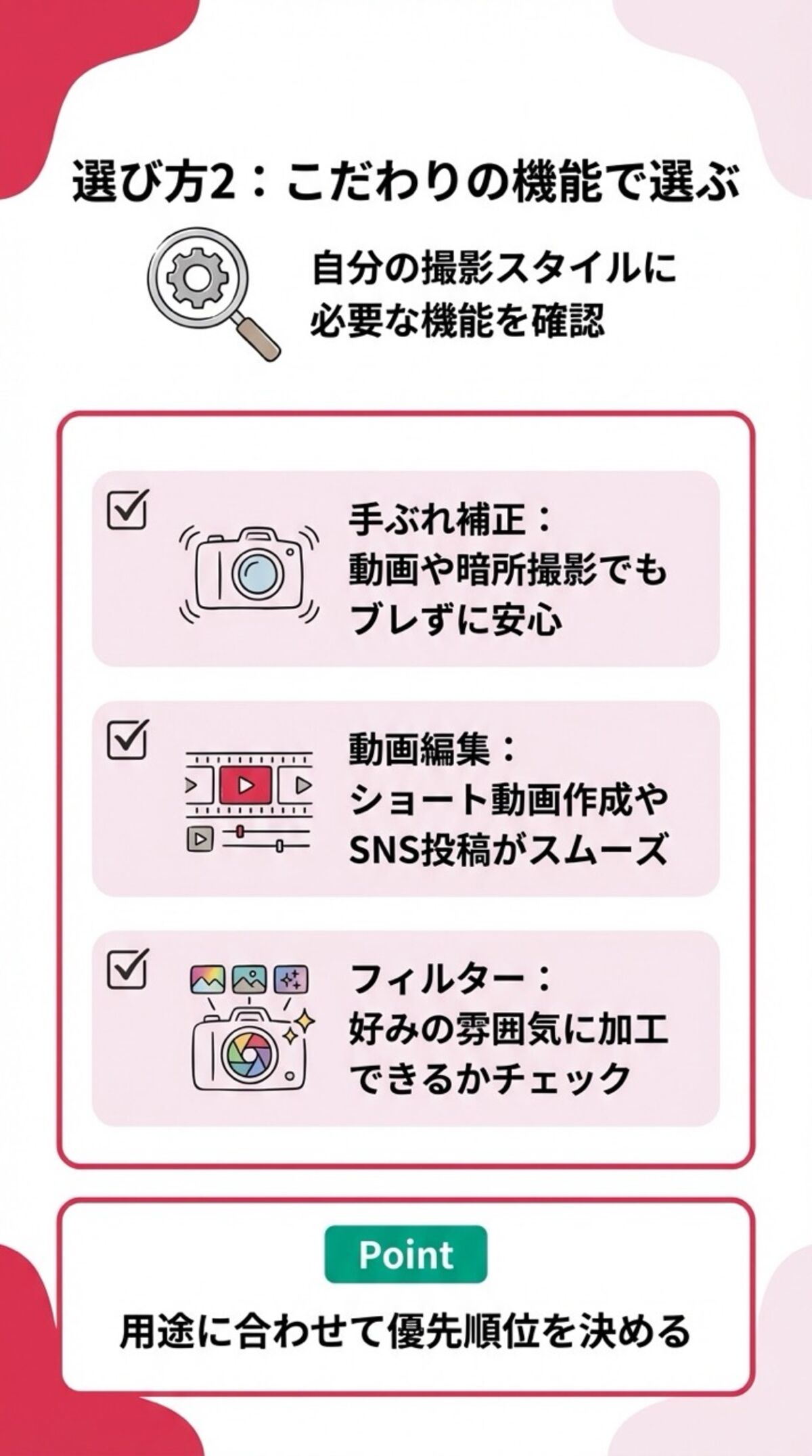 こだわりの機能で選ぶ