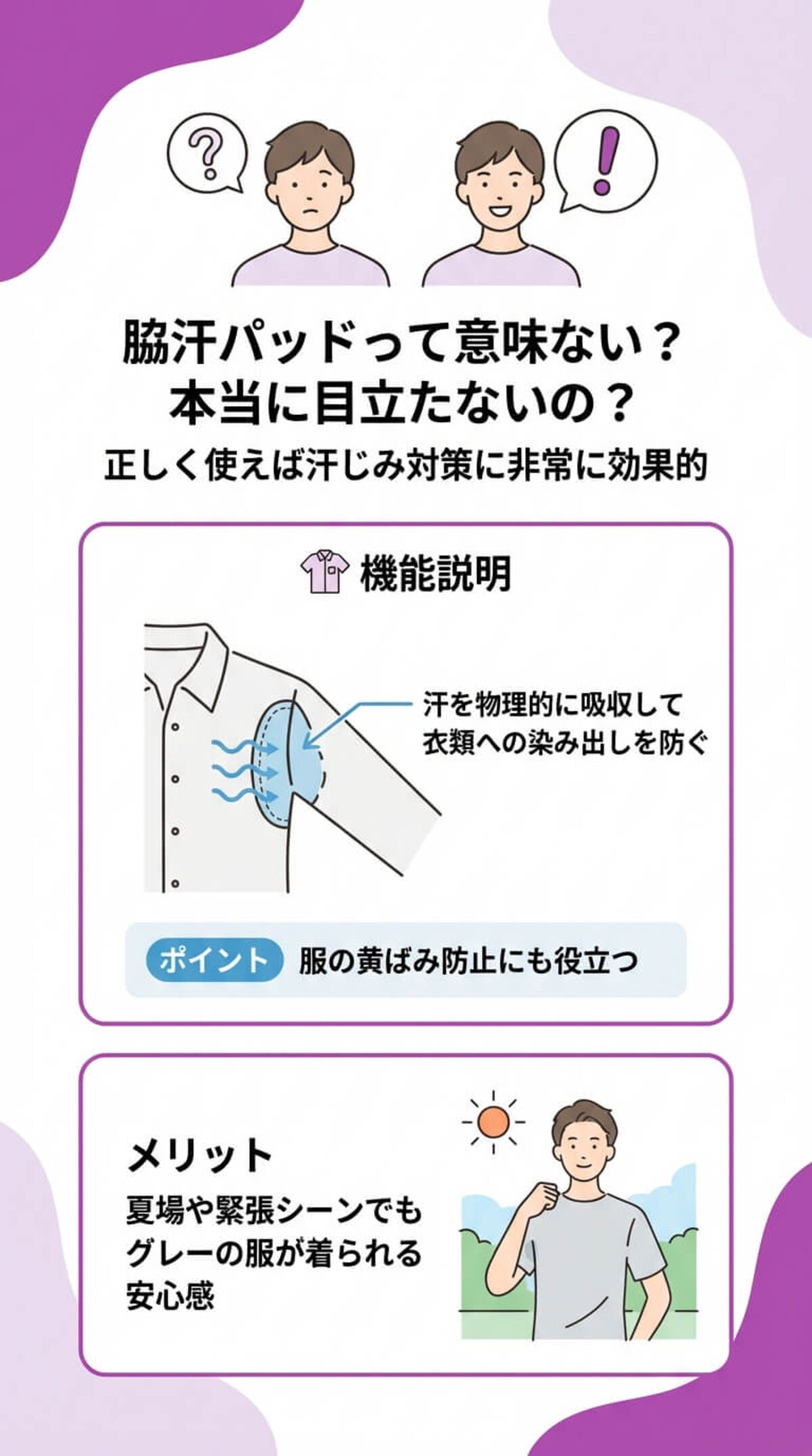 脇汗パッドの効果と役割