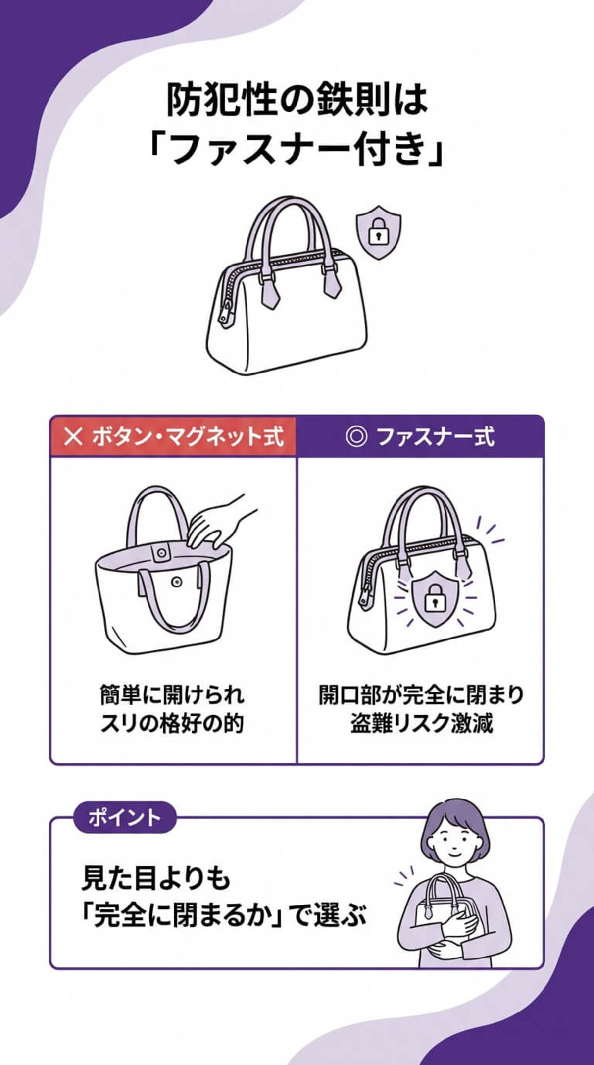 選び方③：内ポケットの有無を確認