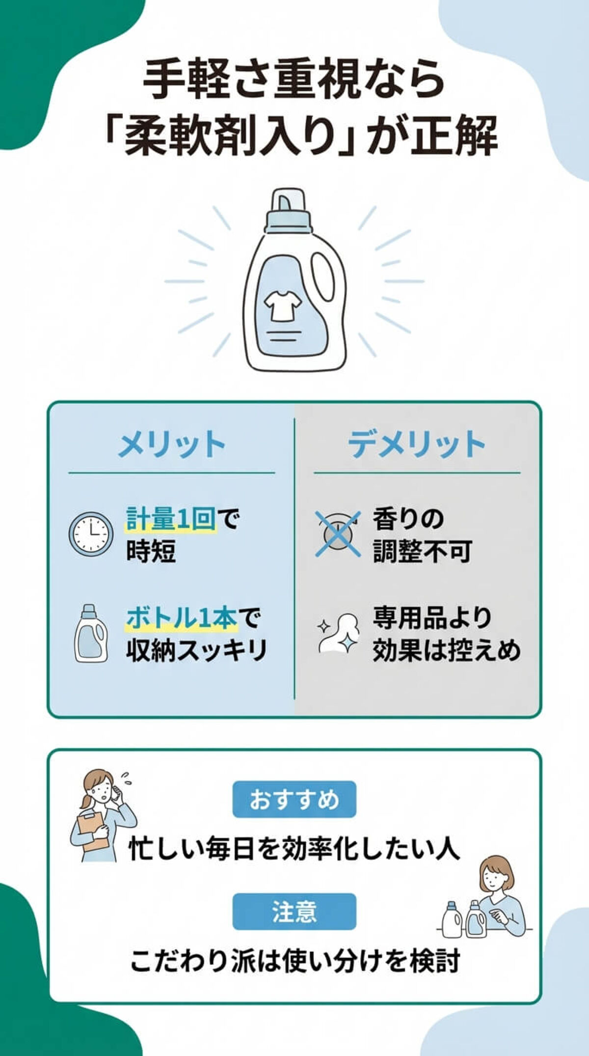 柔軟剤入り洗剤とは？メリット・デメリット