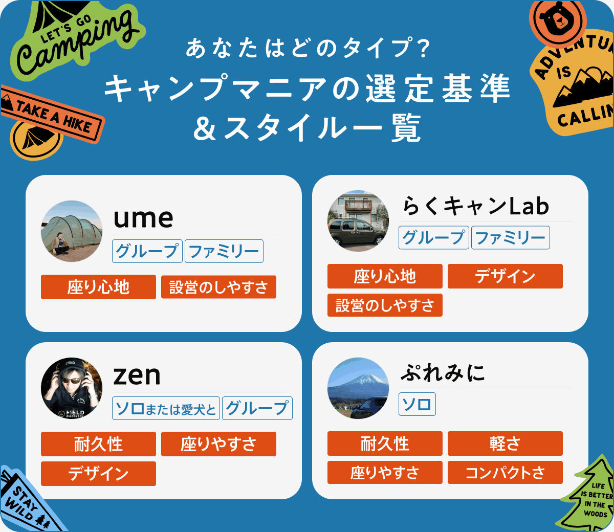 アウトドアチェアまとめ