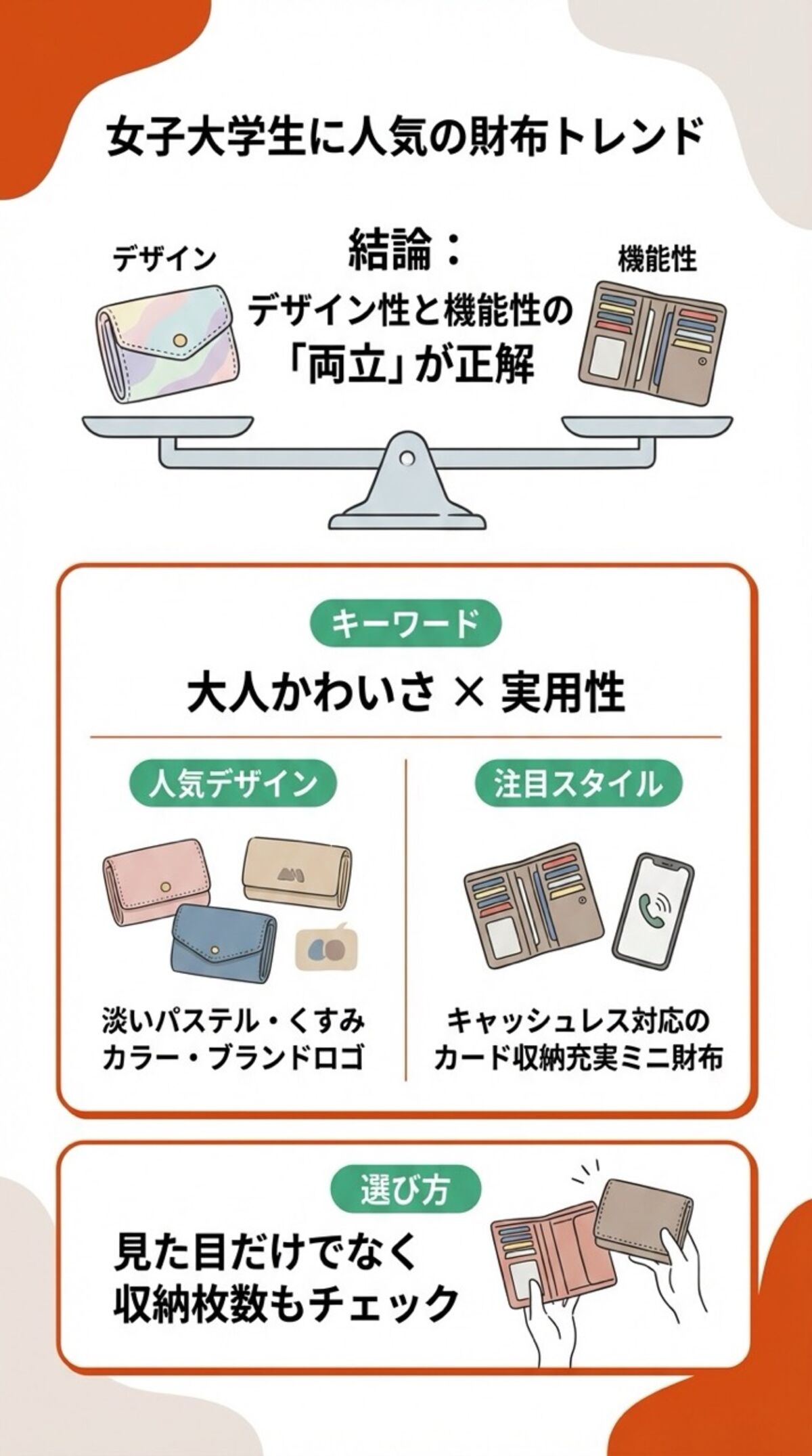 女子大学生に人気の財布トレンド