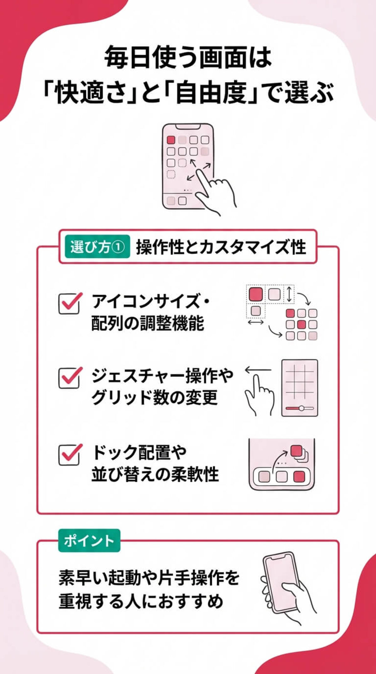 選び方① 操作性とカスタマイズ性