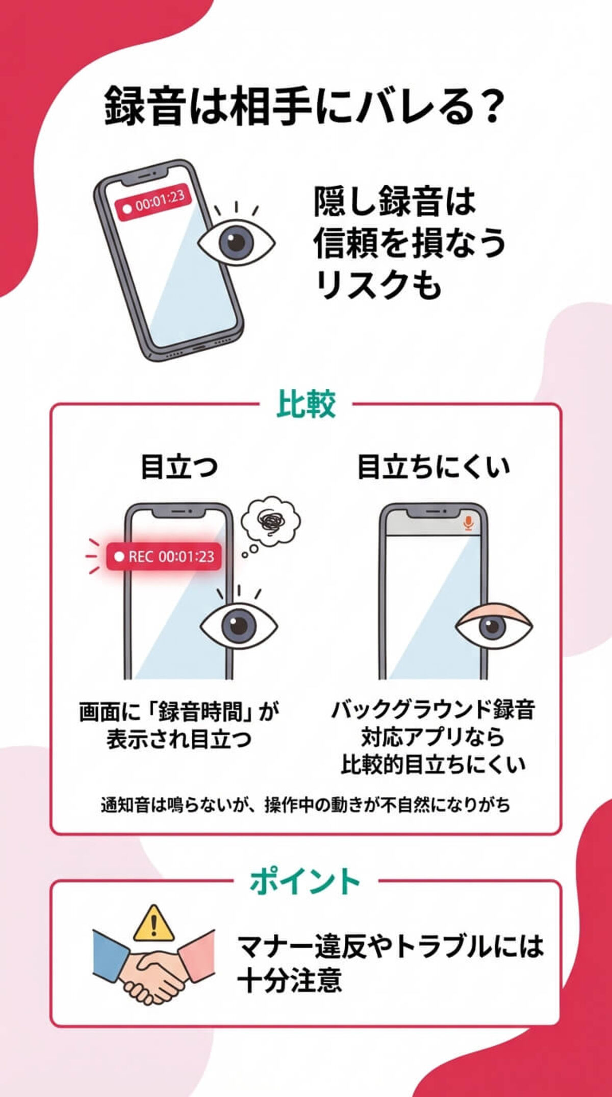 録音は相手にバレる？