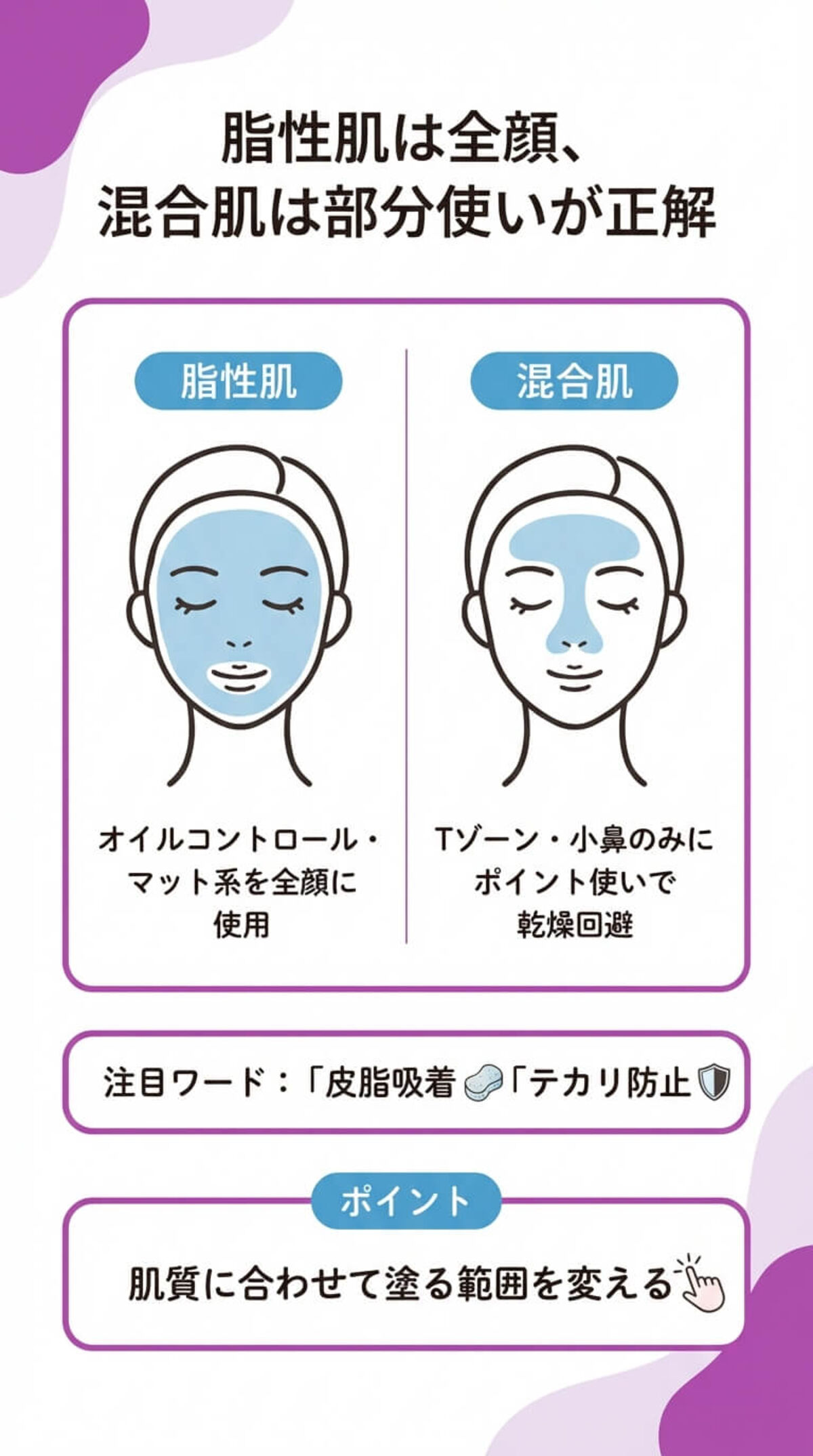 選び方② テカリ・皮脂崩れ