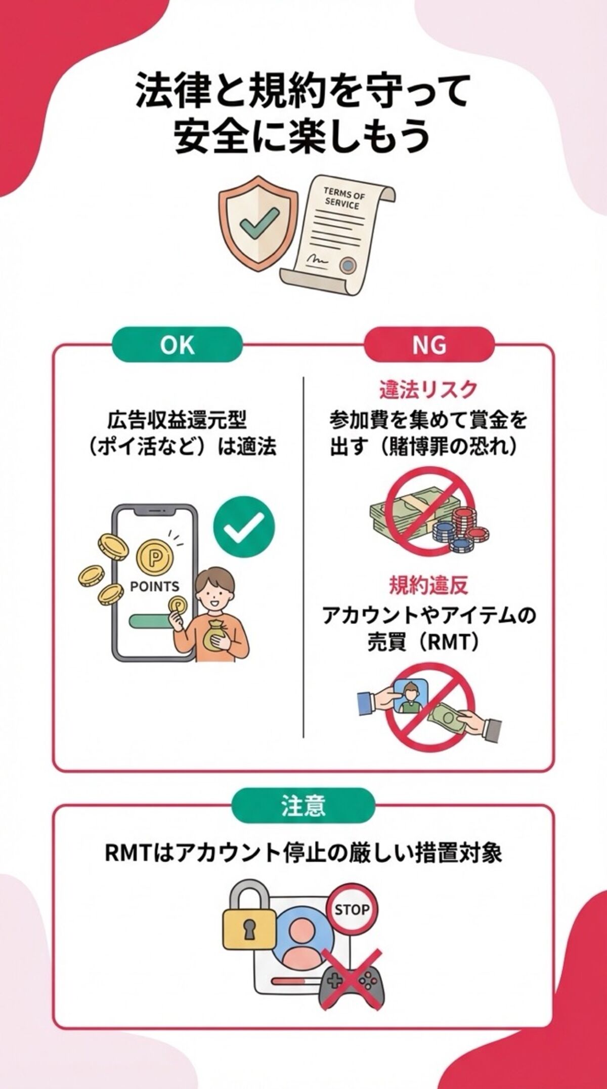 法律と規約を守って安全に楽しもう