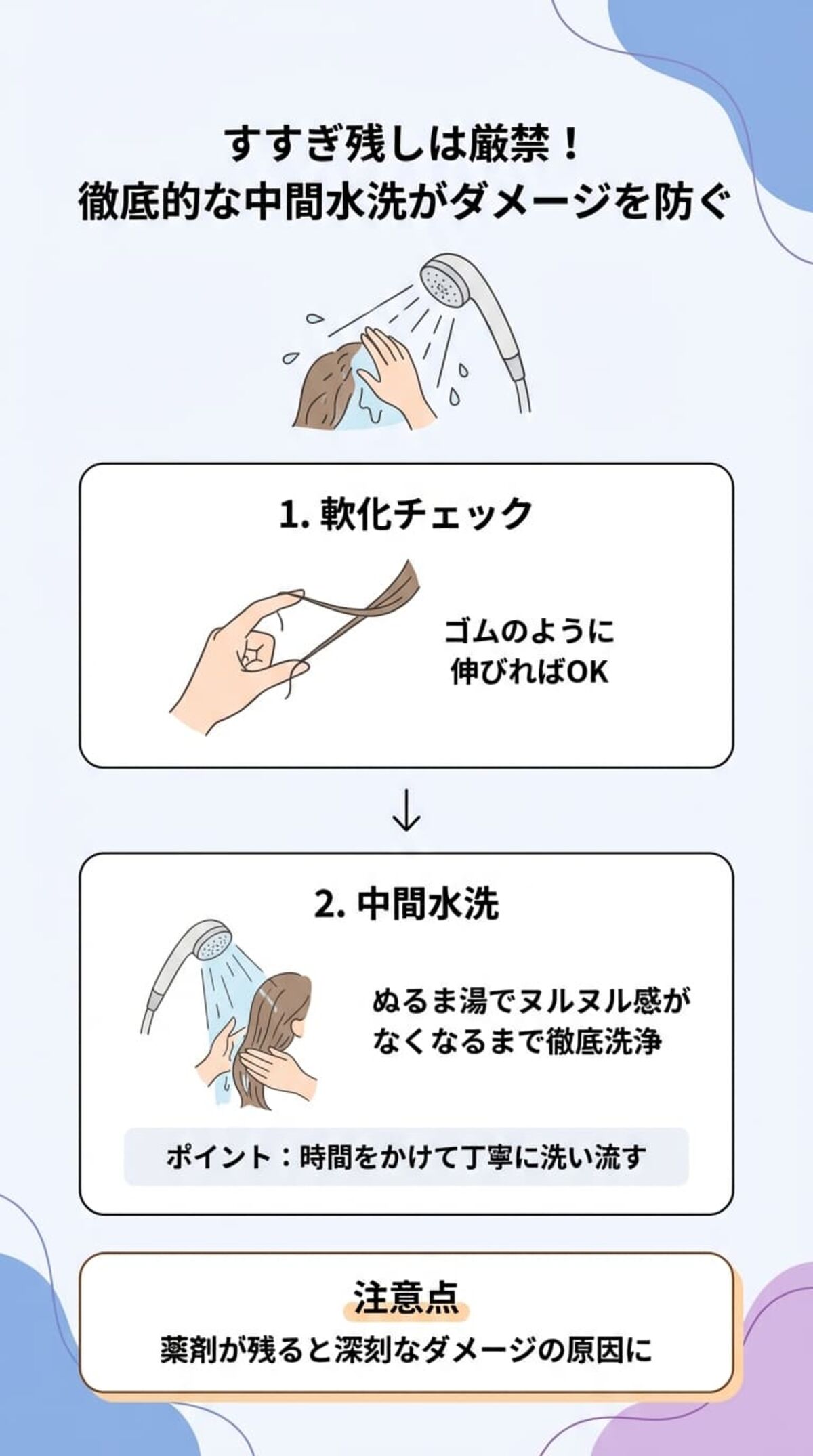 軟化チェックの方法と中間水洗の重要性