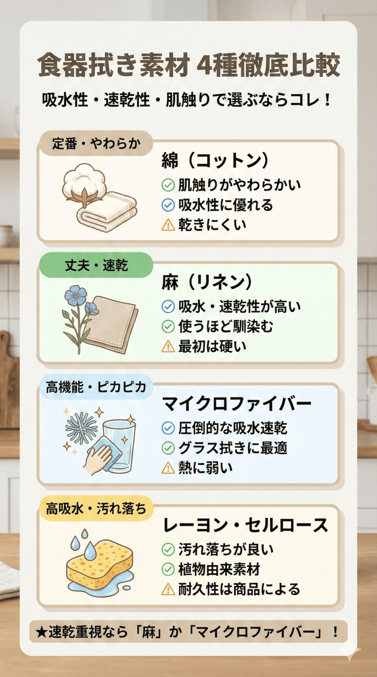 食器拭きの素材