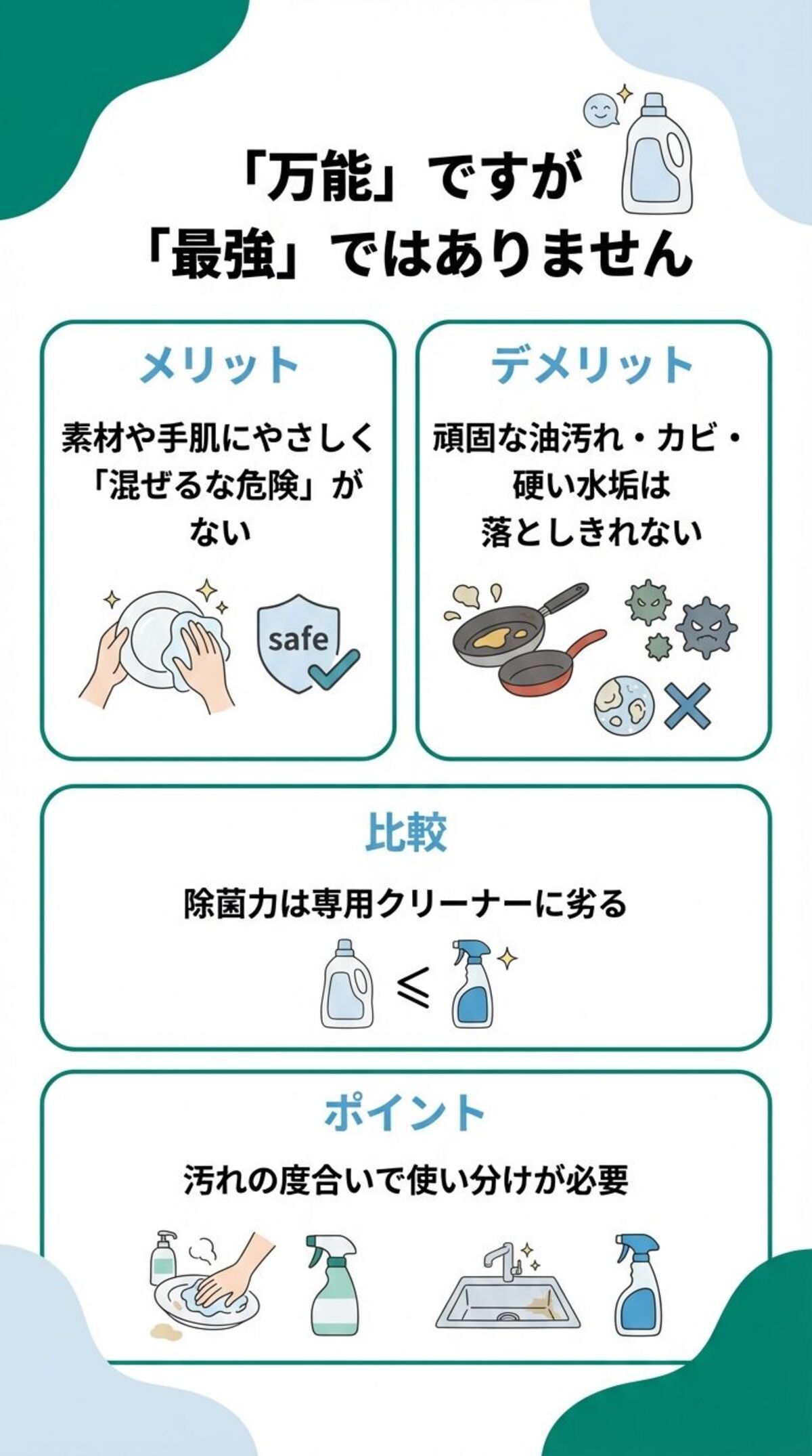 中性洗剤のメリット・デメリット