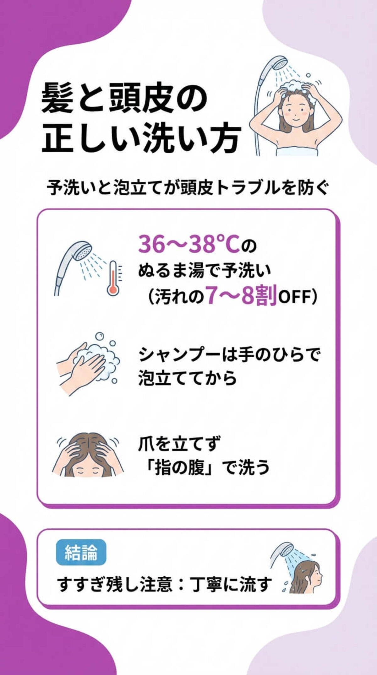 髪と頭皮の正しい洗い方