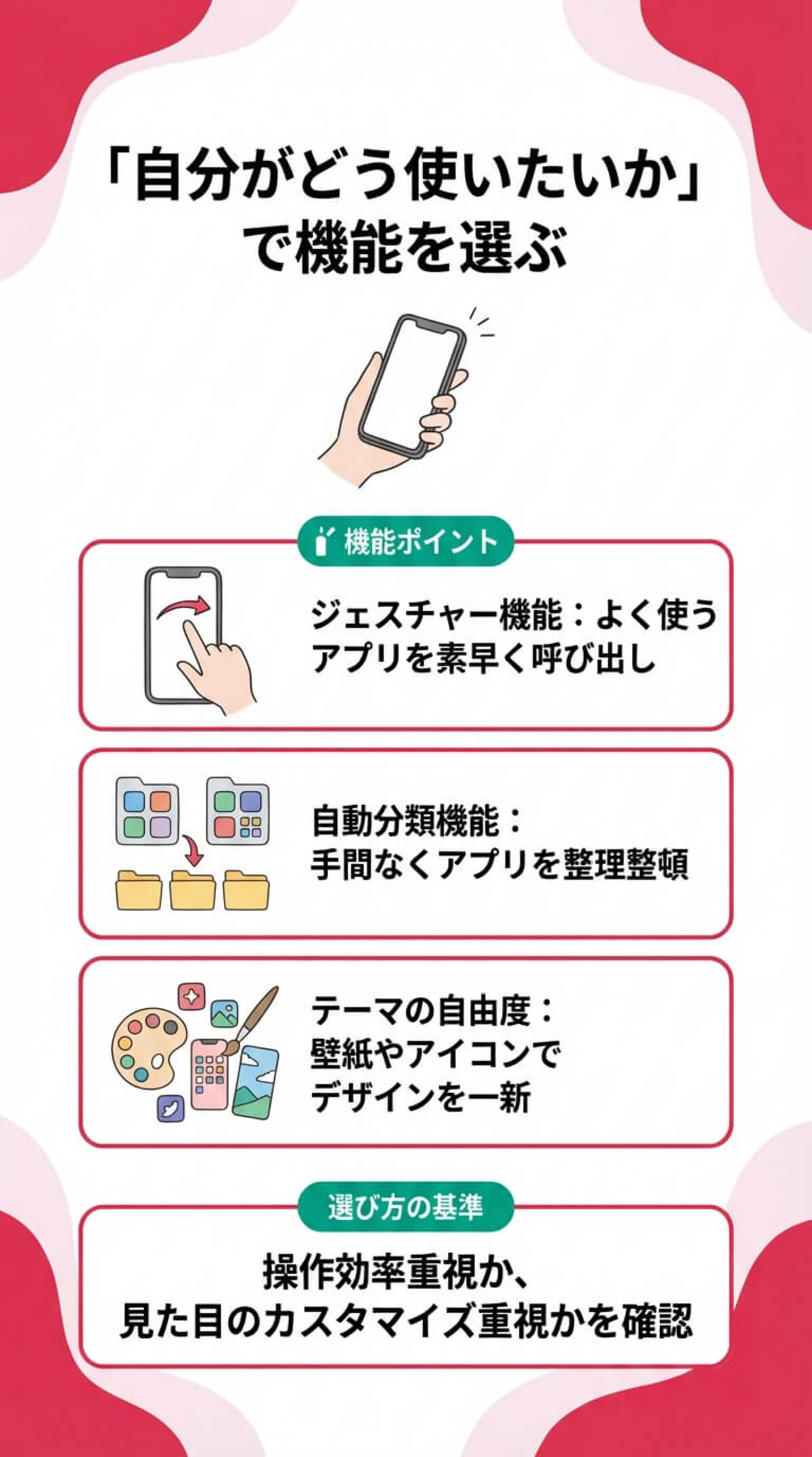 選び方④ 機能とテーマの豊富さ